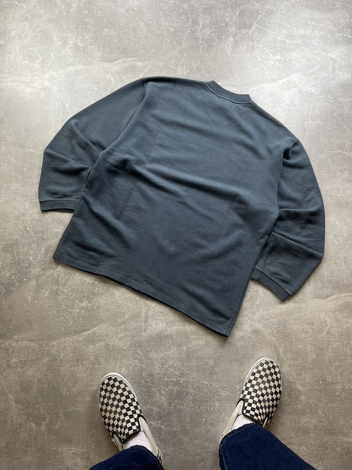 Adidas × Vintage Vintage 2000s Adidas V-Neck Sweatshirt Navy Blue Size US M / EU 48-50 / 2 - 6 Thumbnail