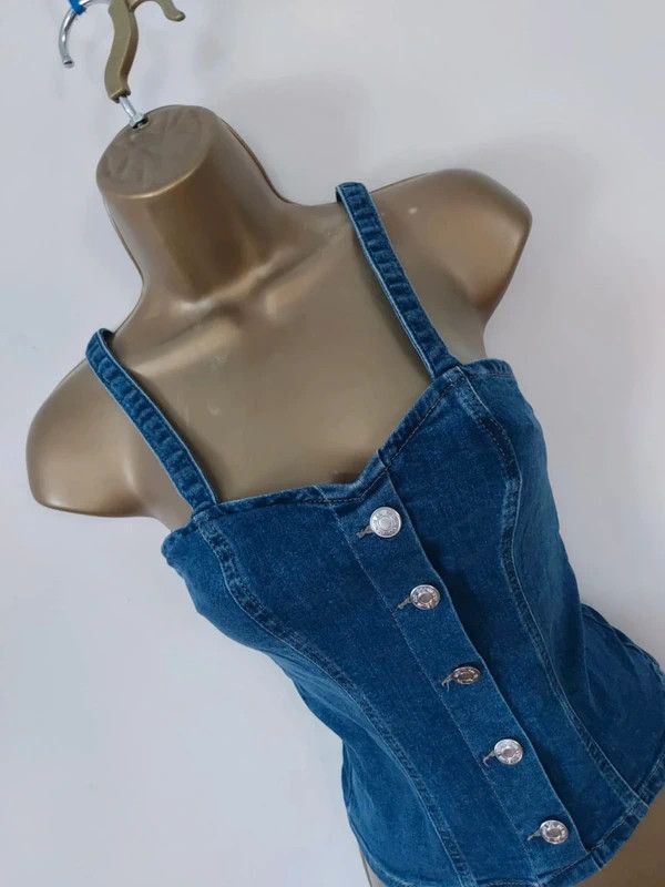 Vintage Vintage denim cami top 6 Size XS / US 0-2 / IT 36-38 - 2 Thumbnail