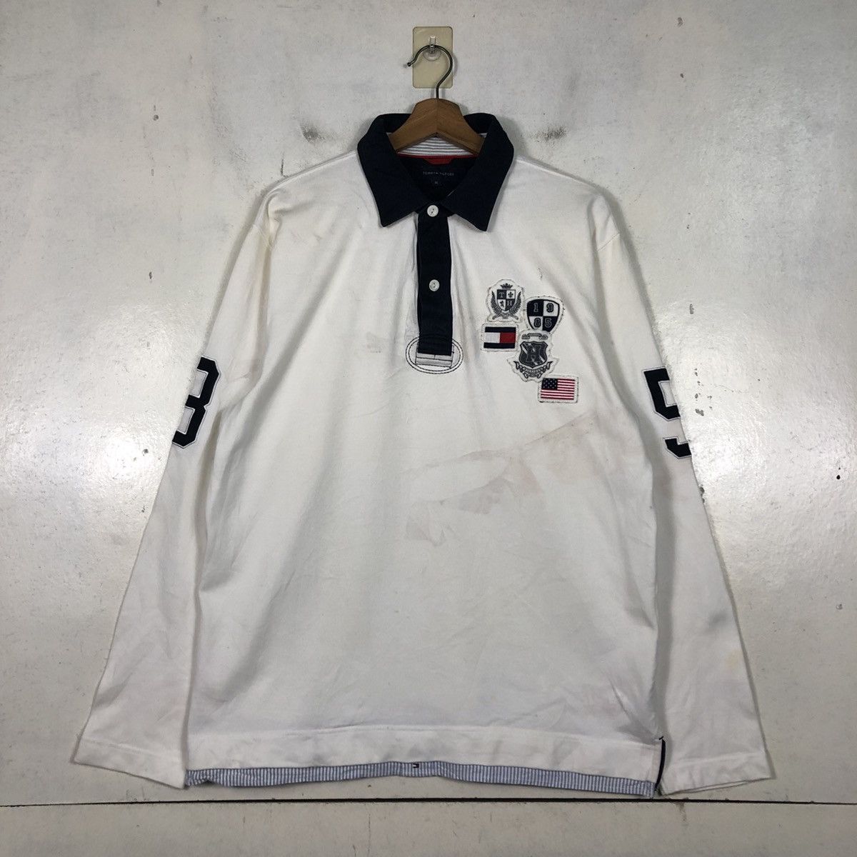 Japanese Brand 📌Vintage Collar Sweatshirt Tommy Hilfiger Big Logo Size US XL / EU 56 / 4 - 3 Thumbnail
