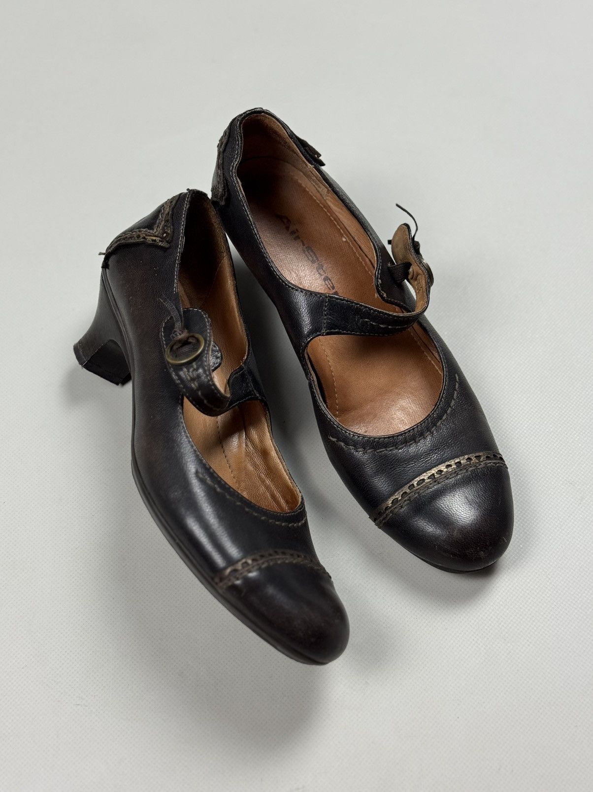 A.S.98 × Vintage Airstep Vintage Avant-Garde Ladies Leather Heeled Shoes Size US 8 / IT 38 - 10 Thumbnail