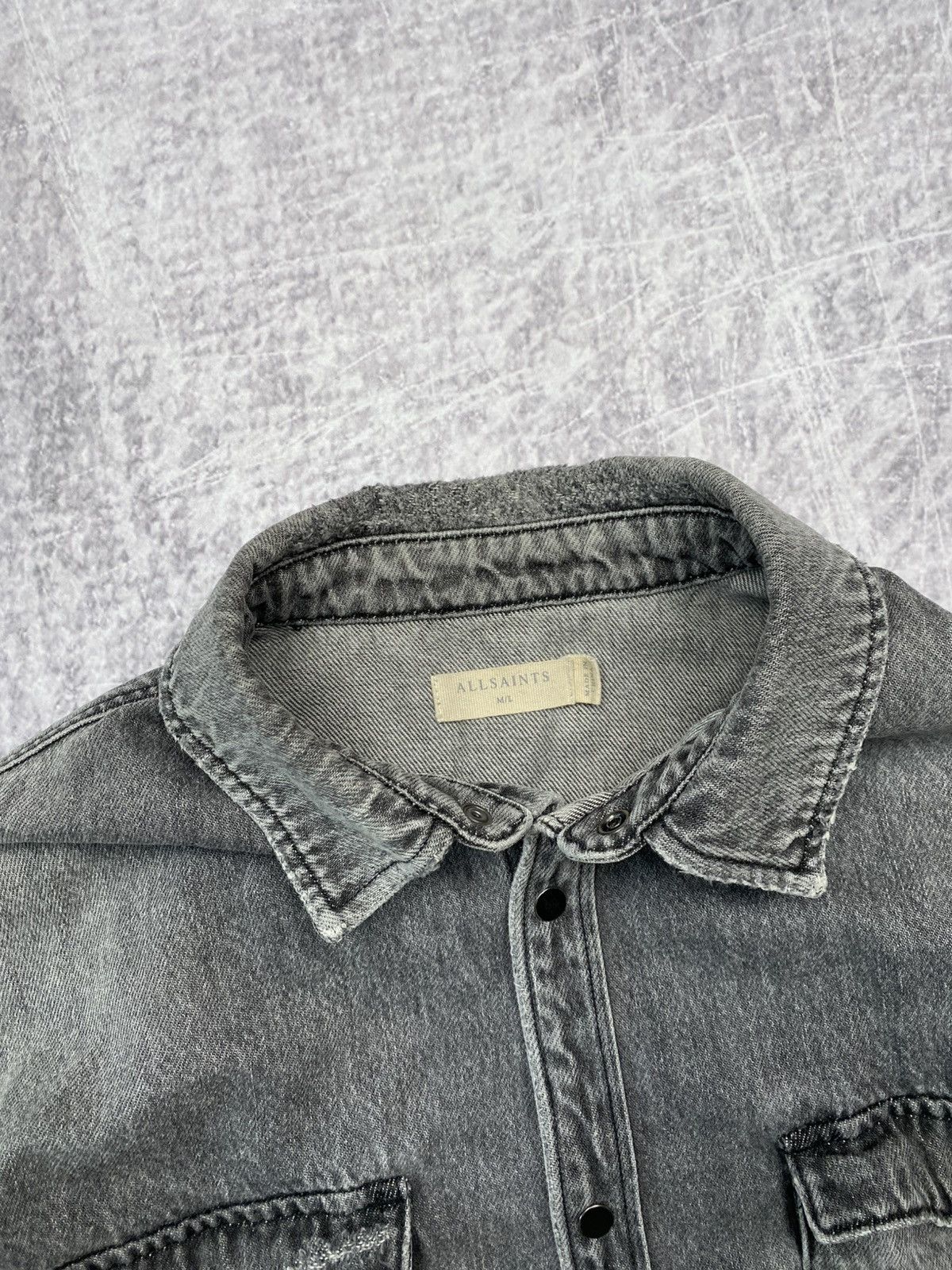 Allsaints Allsaints gray destroyed denim jacket Size US M / EU 48-50 / 2 - 6 Thumbnail