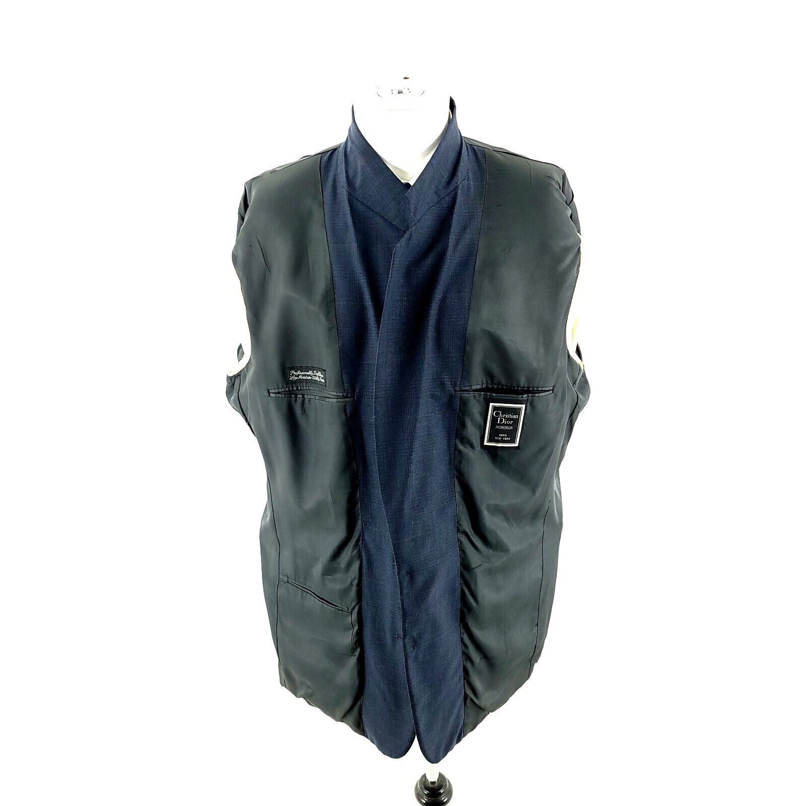 Christian Dior Monsieur Christian Dior Monsieur Wool 2 Button Sport Coat Blue Plaid Size 46R - 9 Thumbnail