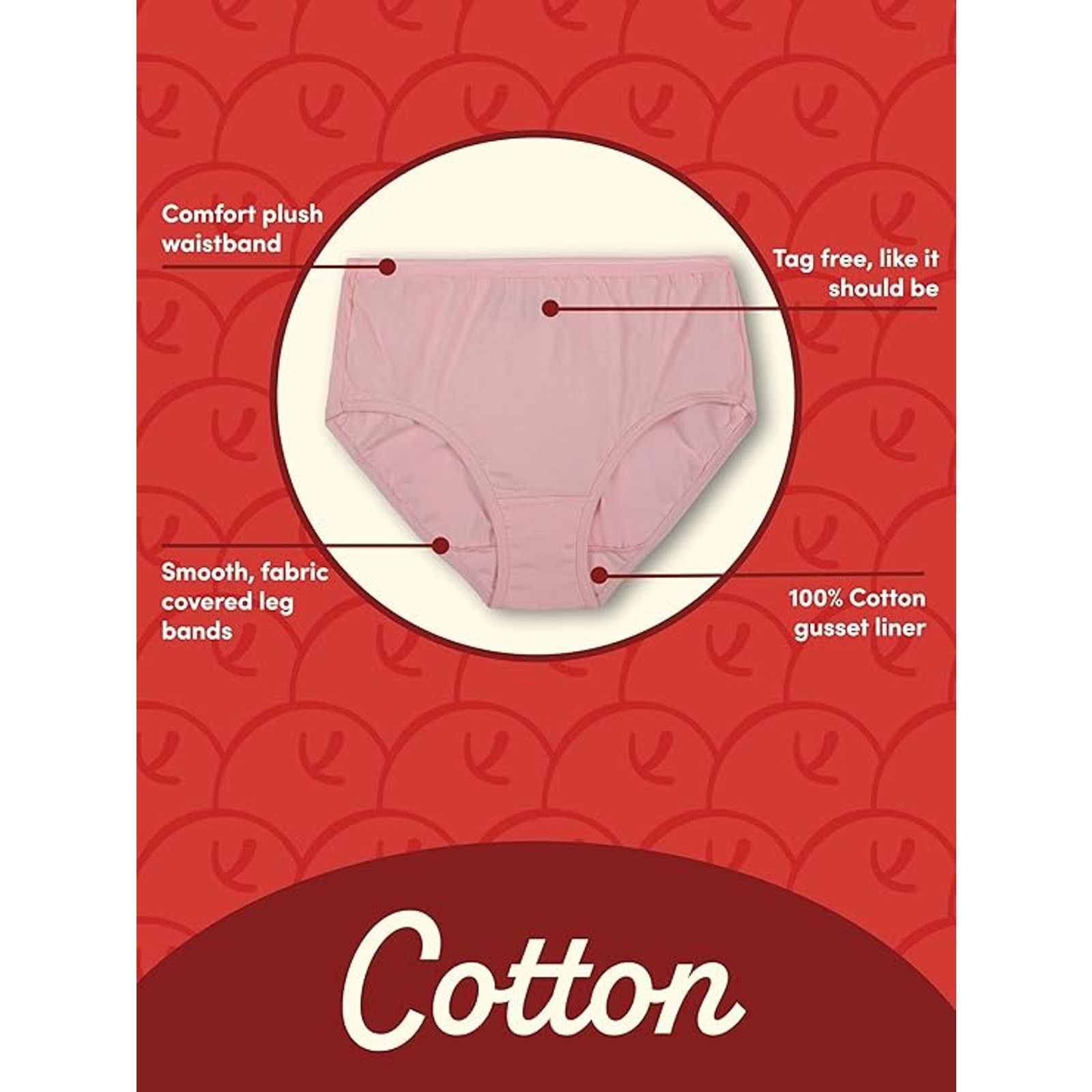 Fruit Of The Loom New 12 Pack Fruit of the Loom Womens Size 6 Cotton Panties Size ONE SIZE - 6 Thumbnail