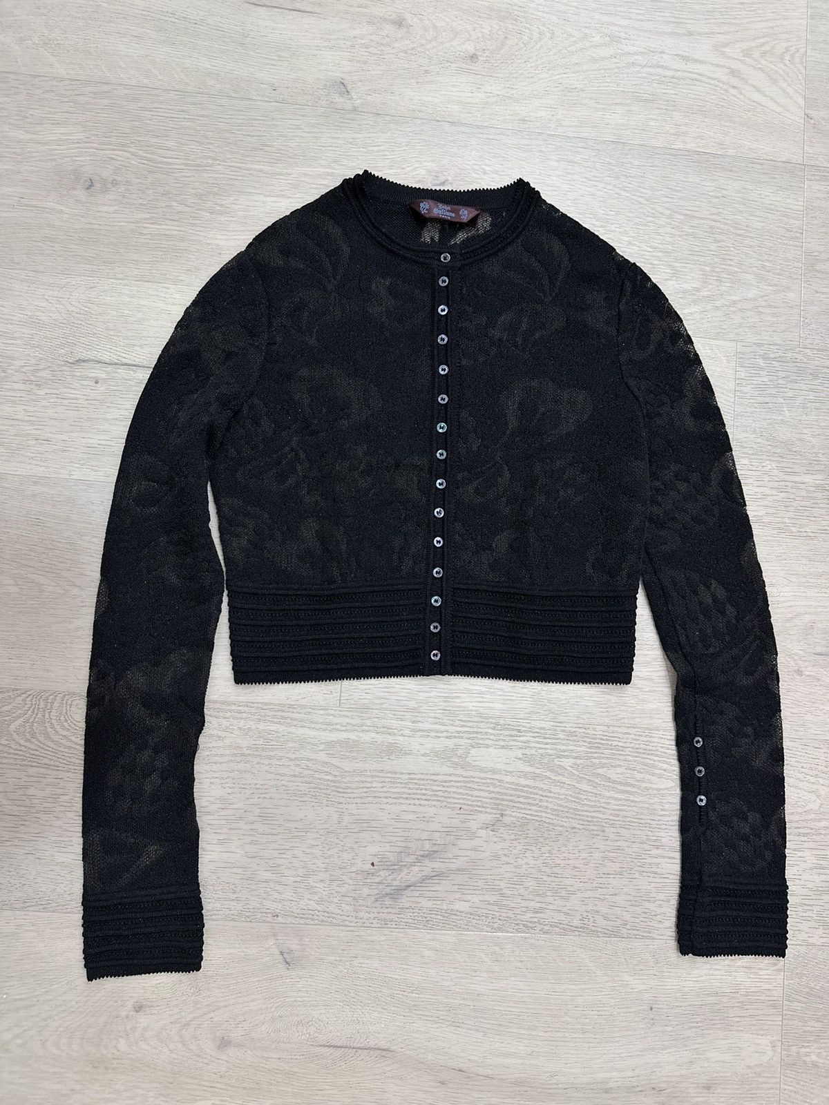 image of John Galliano Vintage Cardigan in Black, Women's (Size Small)