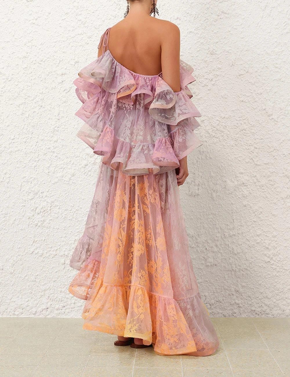 Zimmermann oc11z0226 Dawning Lace Midi Dress In Multicolor Size M / US 6-8 / IT 42-44 - 4 Thumbnail