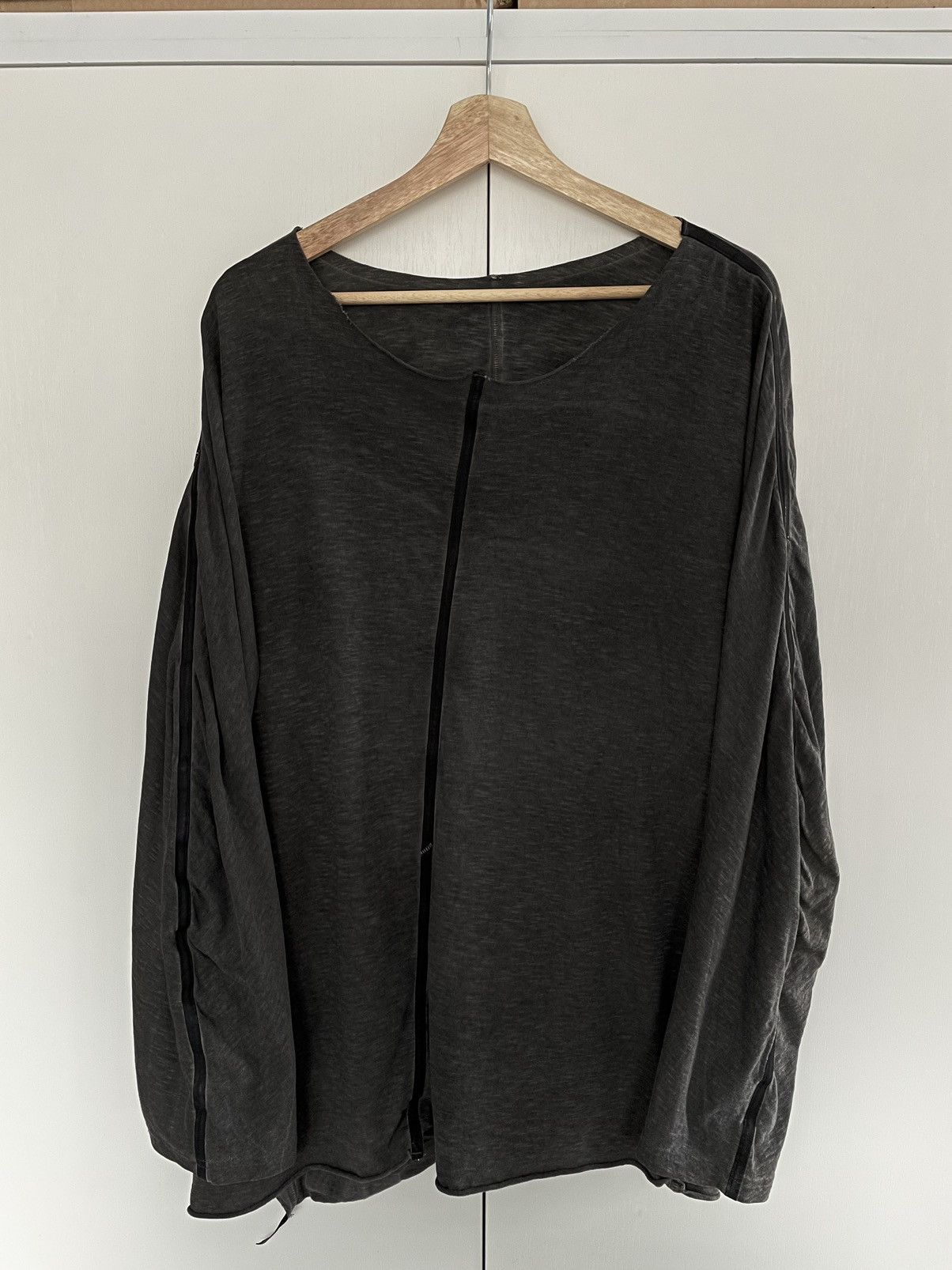 image of Isaac Sellam Experience Cold Dyed Leather Trim Long Sleeve in Grey, Men's (Size 2XL)