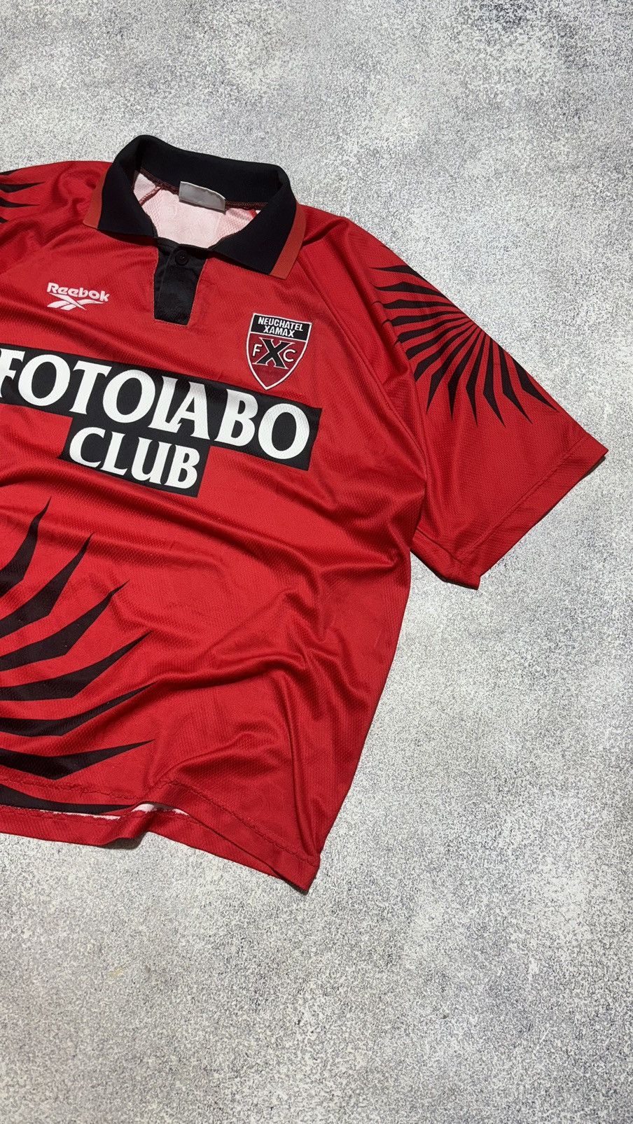 Reebok Neuchatel Xamax 1993 1994 Reebok Home Football Soccer Jersey Size US L / EU 52-54 / 3 - 2 Thumbnail