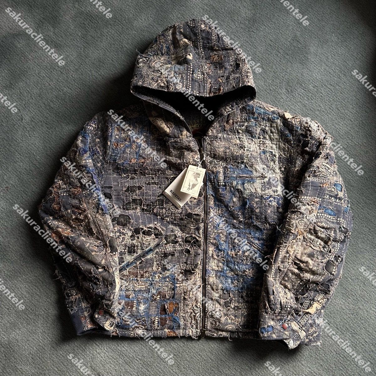 Japanese Brand × Kapital Kapital Boro T-Back Drizzler Zip Jacket