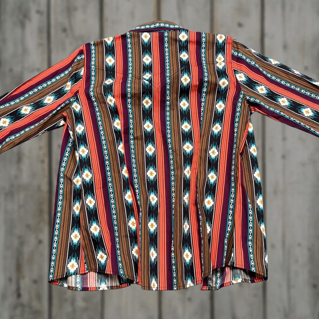 Wrangler Wrangler Dress shirt Women's Large 100% Cotton Multicolor Patterned Native Button Up Retro Size L / US 10 / IT 46 - 1 Thumbnail