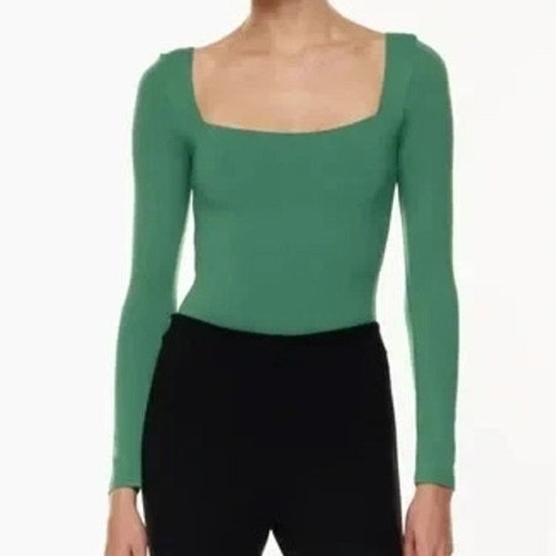Aritzia Babaton Womens Green Contour Square Neck Bodysuit M Slimming Size M / US 6-8 / IT 42-44 - 1 Thumbnail