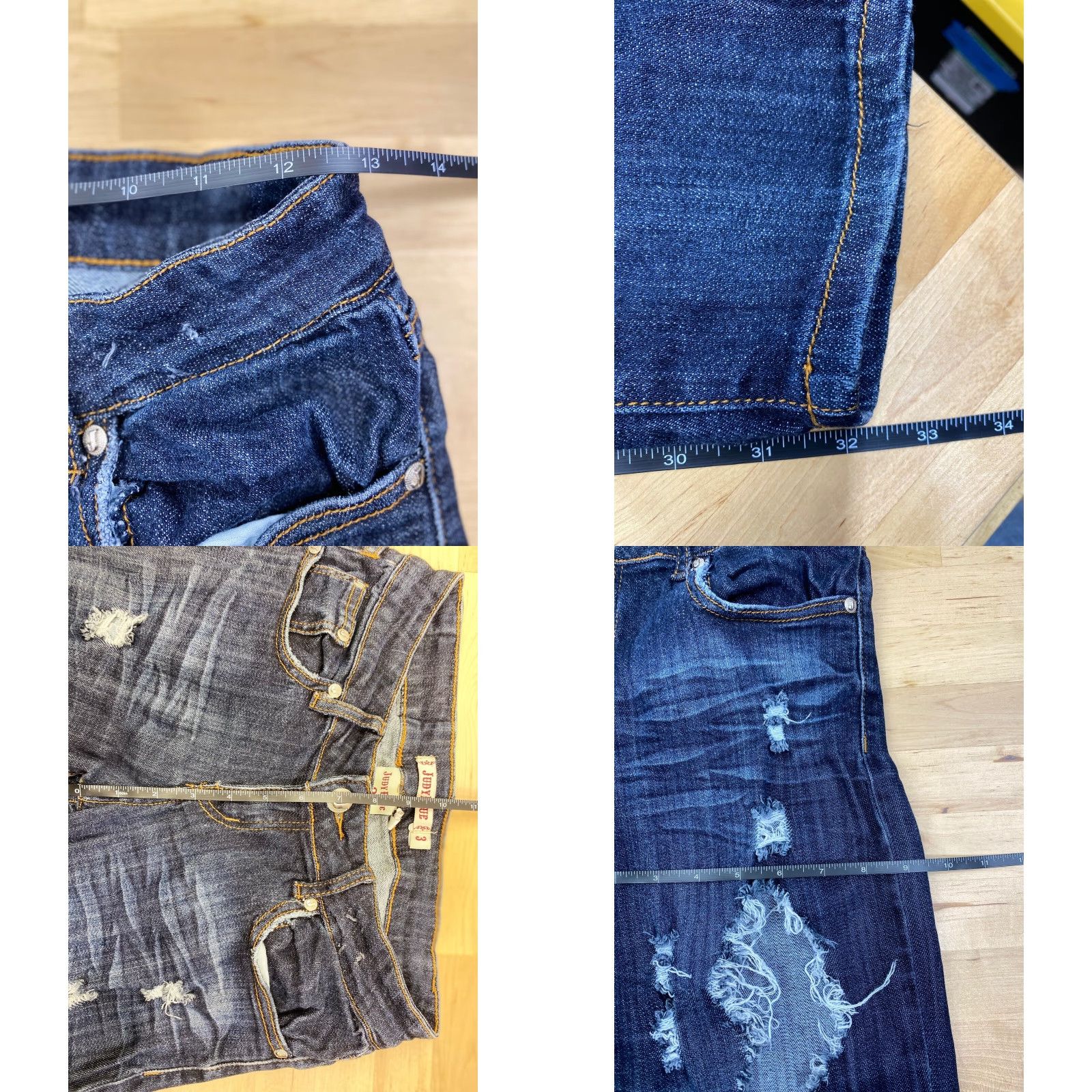 Vintage Womens Judy Blue Jeans Jeans Blue Size 3 x 32 Distress #2363 Size 26" / US 2 / IT 38 - 8 Thumbnail