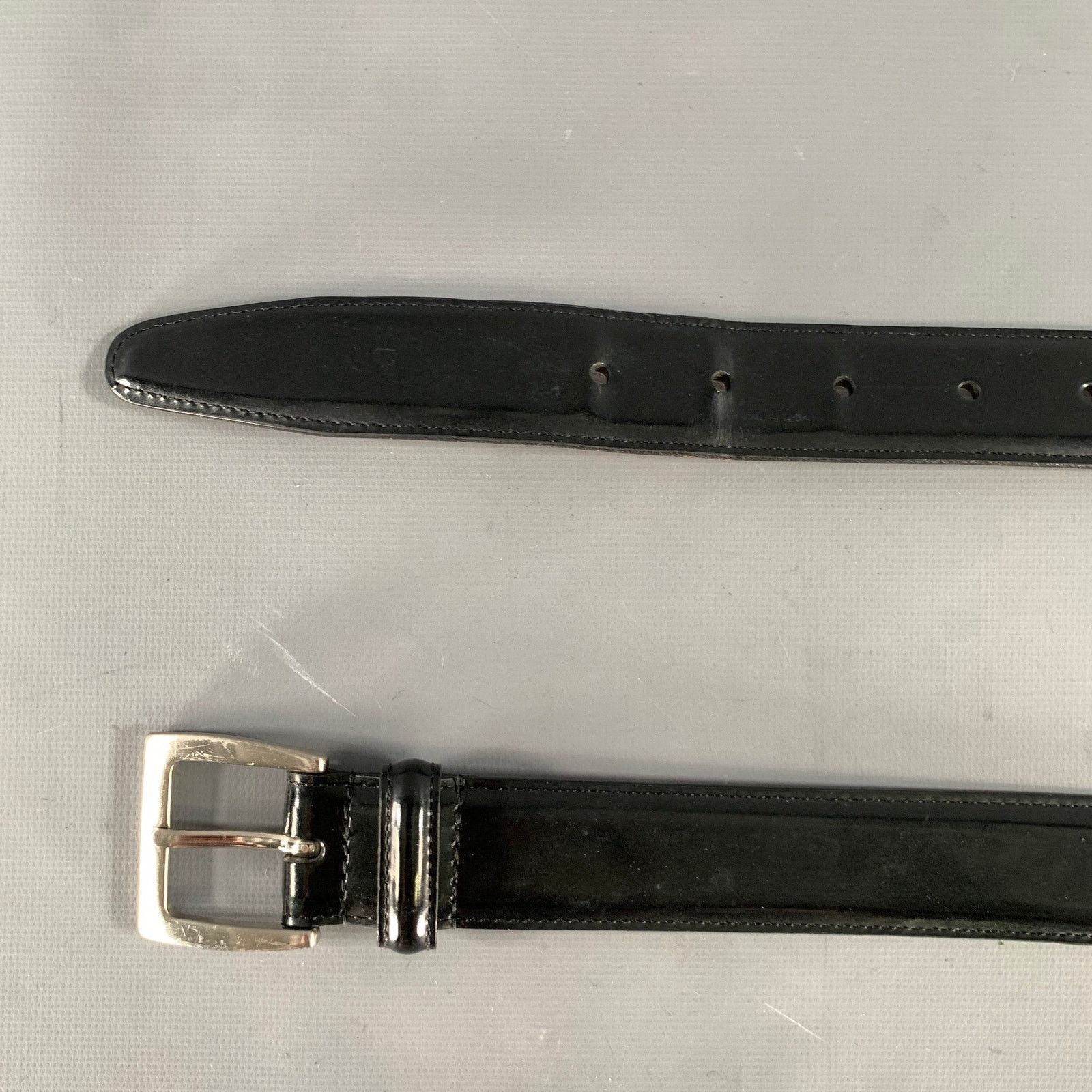 Coach COACH Size 38 Black Solid Leather Belt Size 38 - 7 Thumbnail