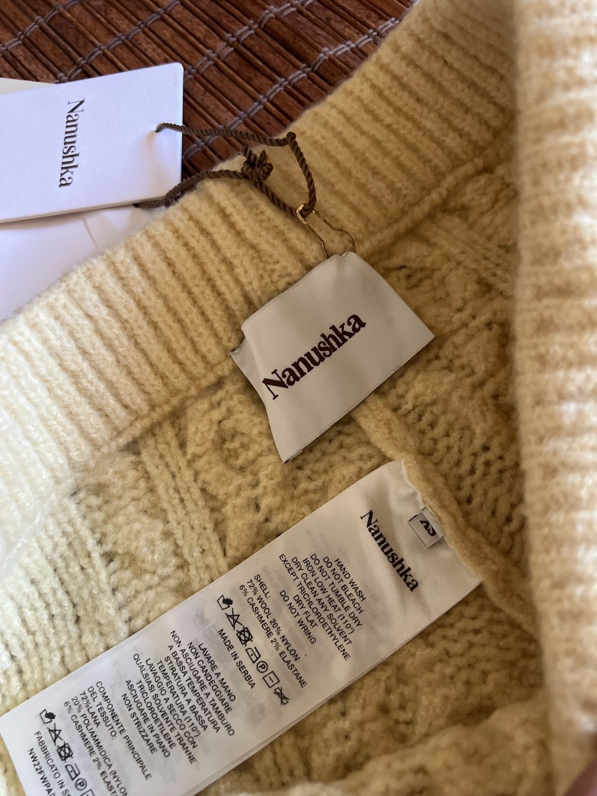 Nanushka Nanushka Rufa Pale Yellow Cashmere/Merino Wool Straight Pant Size 27" / US 4 / IT 40 - 8 Thumbnail
