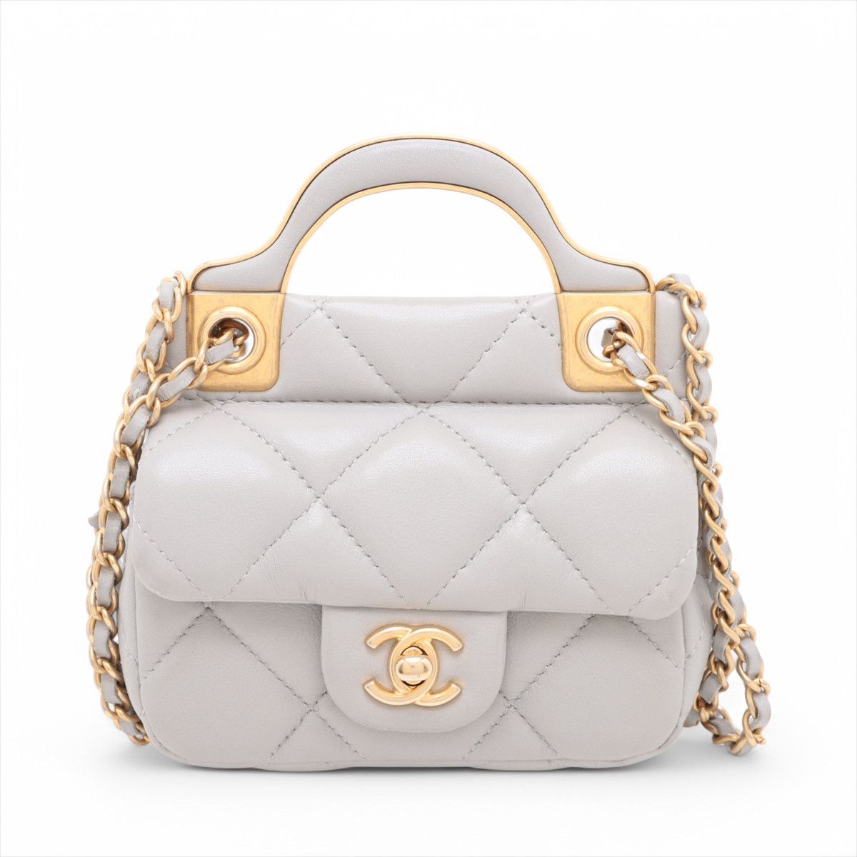 Chanel Chanel Lady Handle Flap Card Holder on Chain Quilted Calfskin Size ONE SIZE - 1 Thumbnail