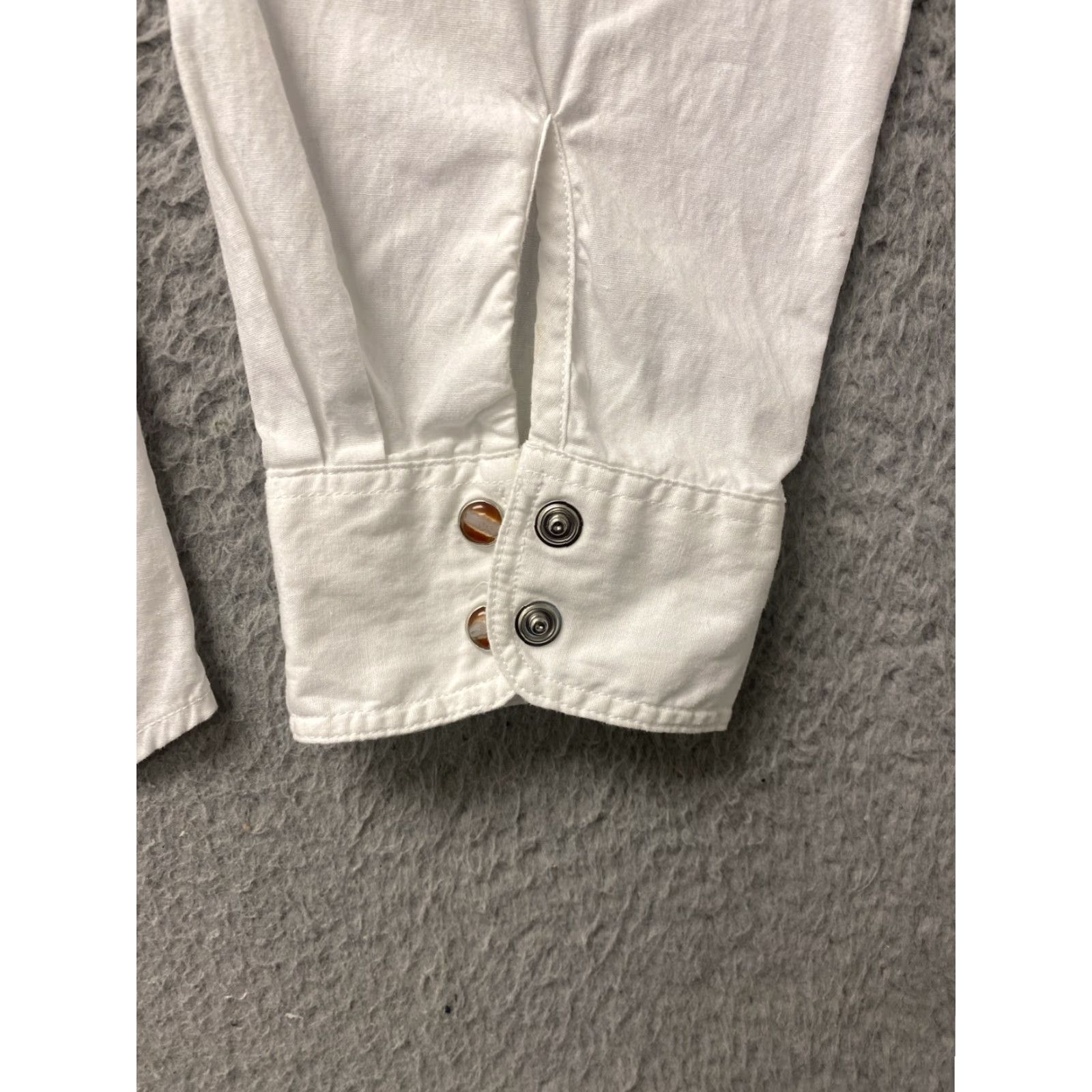 Roper VINTAGE Roper Men's Dress Shirt Button Up White 100% Cotton Long Sleeve Business Workwear Medical Nurse Size 40R - 5 Thumbnail