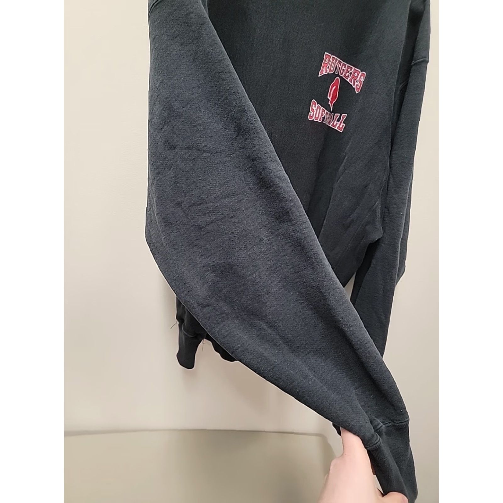 Vintage Vintage Boathouse Rutgers University Softball Reverse Weave Crewneck Sweatshirt Mens XL Black Cotton Blend Logo Size US XL / EU 56 / 4 - 5 Thumbnail