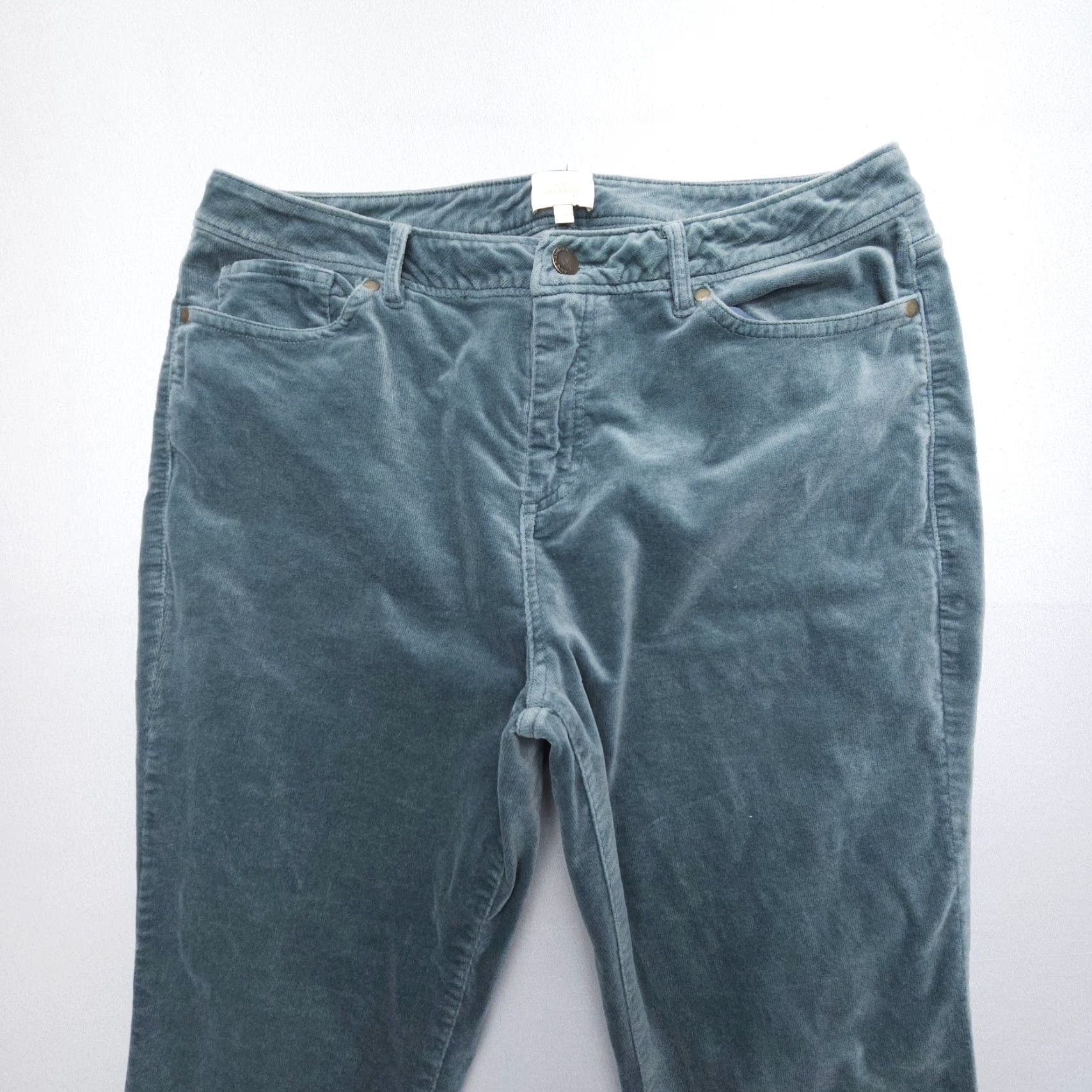 Velvet VINTAGE Ann Mashburn Velvet Flare Jeans Womens 29 Green Crop Stretch Velveteen 27" Insm Size 29" - 3 Thumbnail