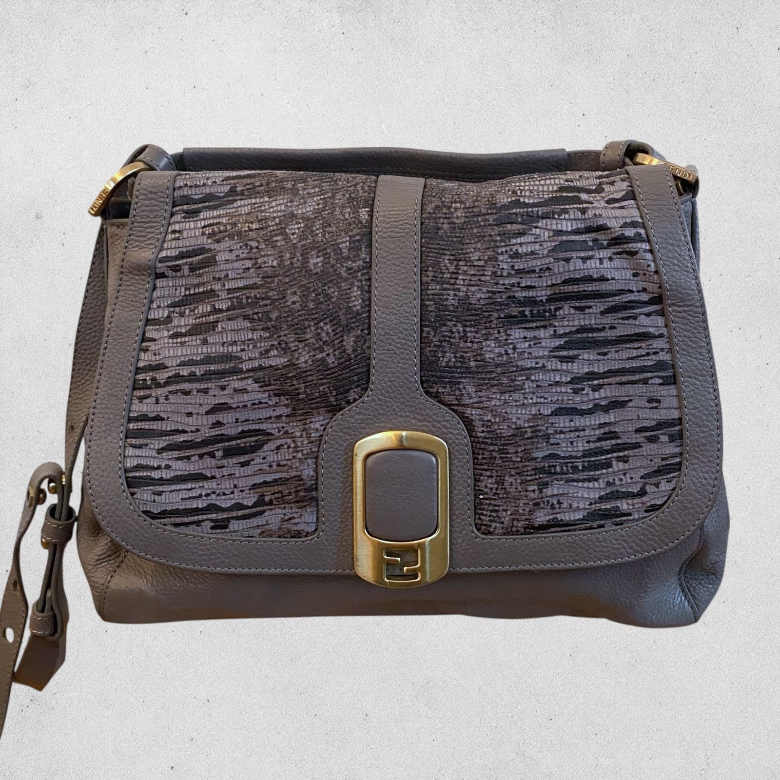 Fendi Fendi Python Trimmed Anna Shoulder Bag Size ONE SIZE - 1 Thumbnail