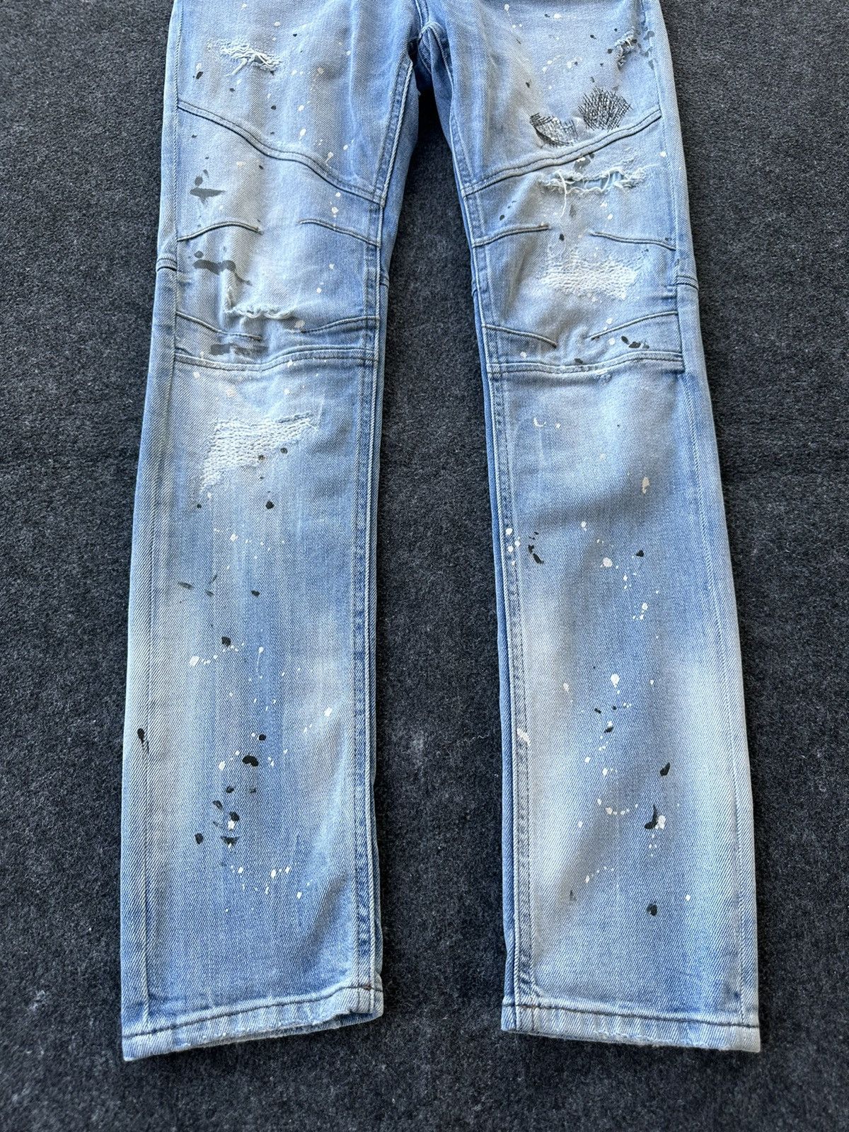 Just Cavalli Thrashed Paint Splatter Distressed Skinny D288