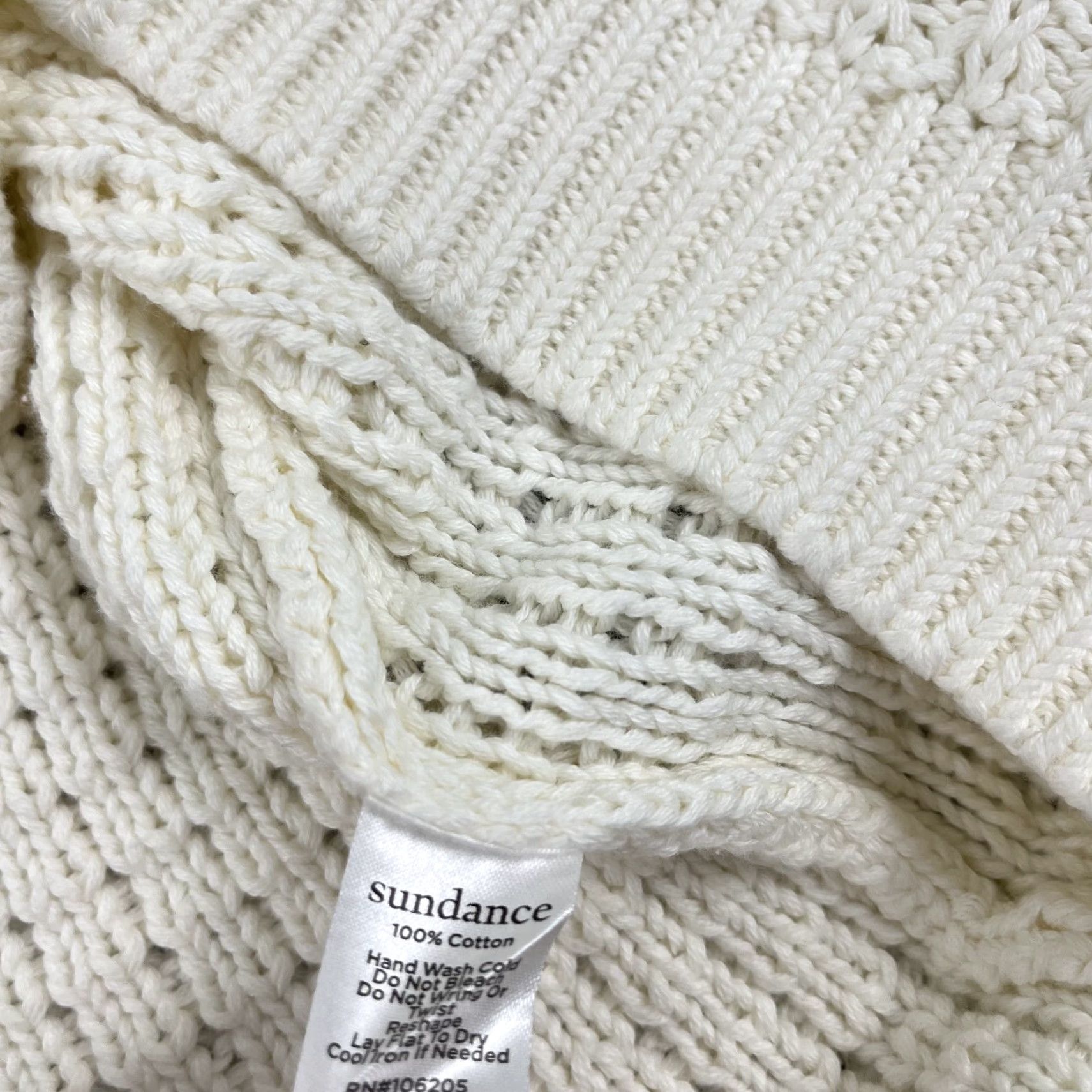 Vintage Sundance Sweater Womens XL White Chunky Knit Short Sleeve V-Neck Casual Retro Size XL / US 12-14 / IT 48-50 - 7 Thumbnail