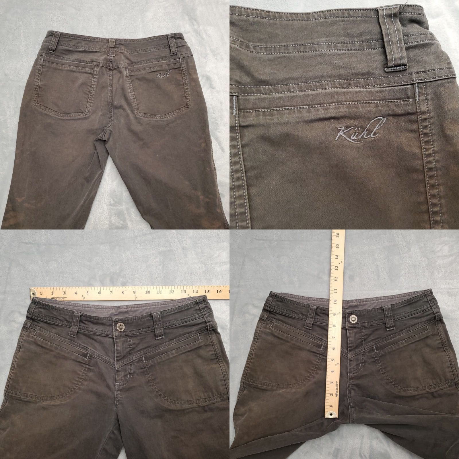 Vintage Kuhl Pants Women 6 Performance Fade Charcoal Wash Patina Dye Articulated Outdoor Chino Pockets Logo Casual Nature 31in Inseam Womens Size 28" / US 6 / IT 42 - 8 Thumbnail