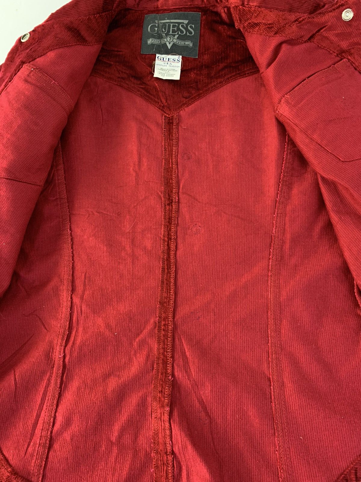 Guess Hype 90s Guess Usa Red Corduroy Glamorous Shirt Western Day Size S / US 4 / IT 40 - 6 Thumbnail