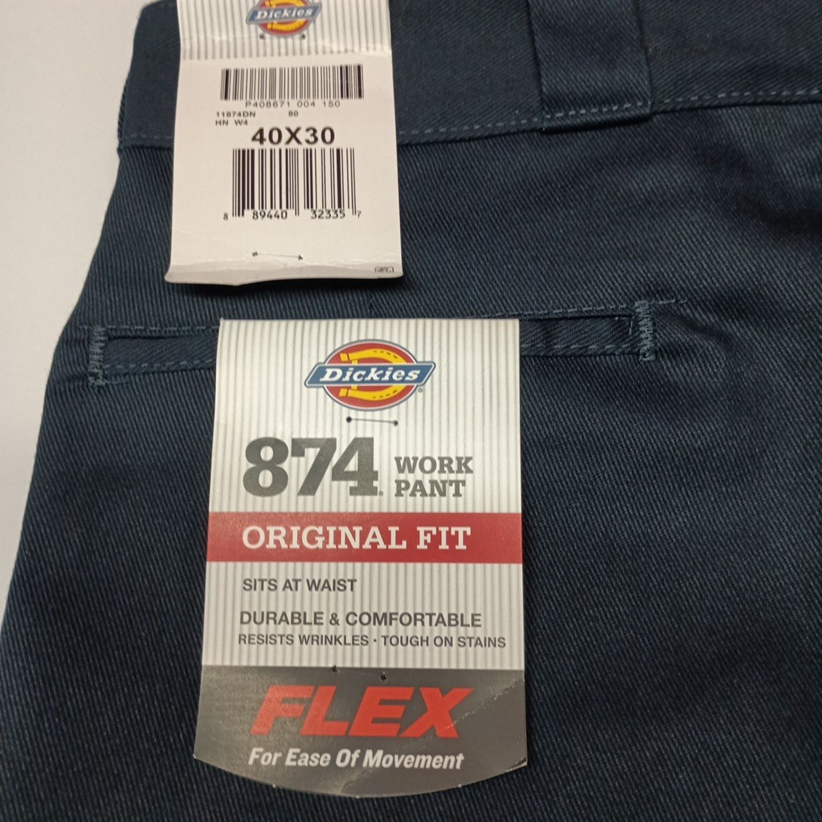 Dickies Dickies 874 Work Pants Men's 40x30 Flex Blue Original Fit Size US 40 / EU 56 - 2 Thumbnail