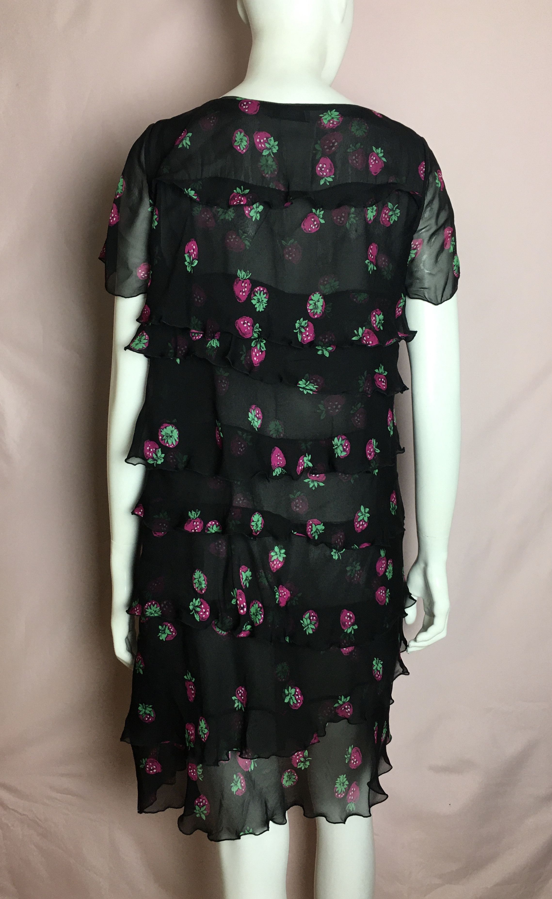 Moschino Moschino Cheap & Chic Silk Chiffon Strawberry Dress US 10 Size L / US 10 / IT 46 - 4 Thumbnail