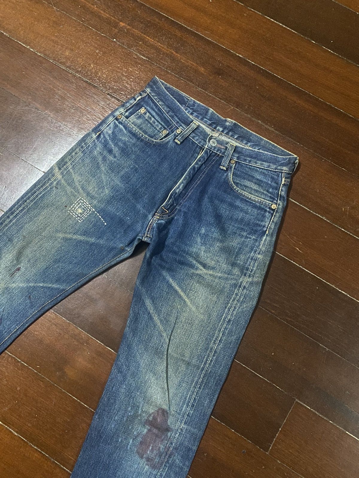 Denime Vintage Denime Japan Distressed Selvedge rework mud wash Size US 30 / EU 46 - 6 Thumbnail