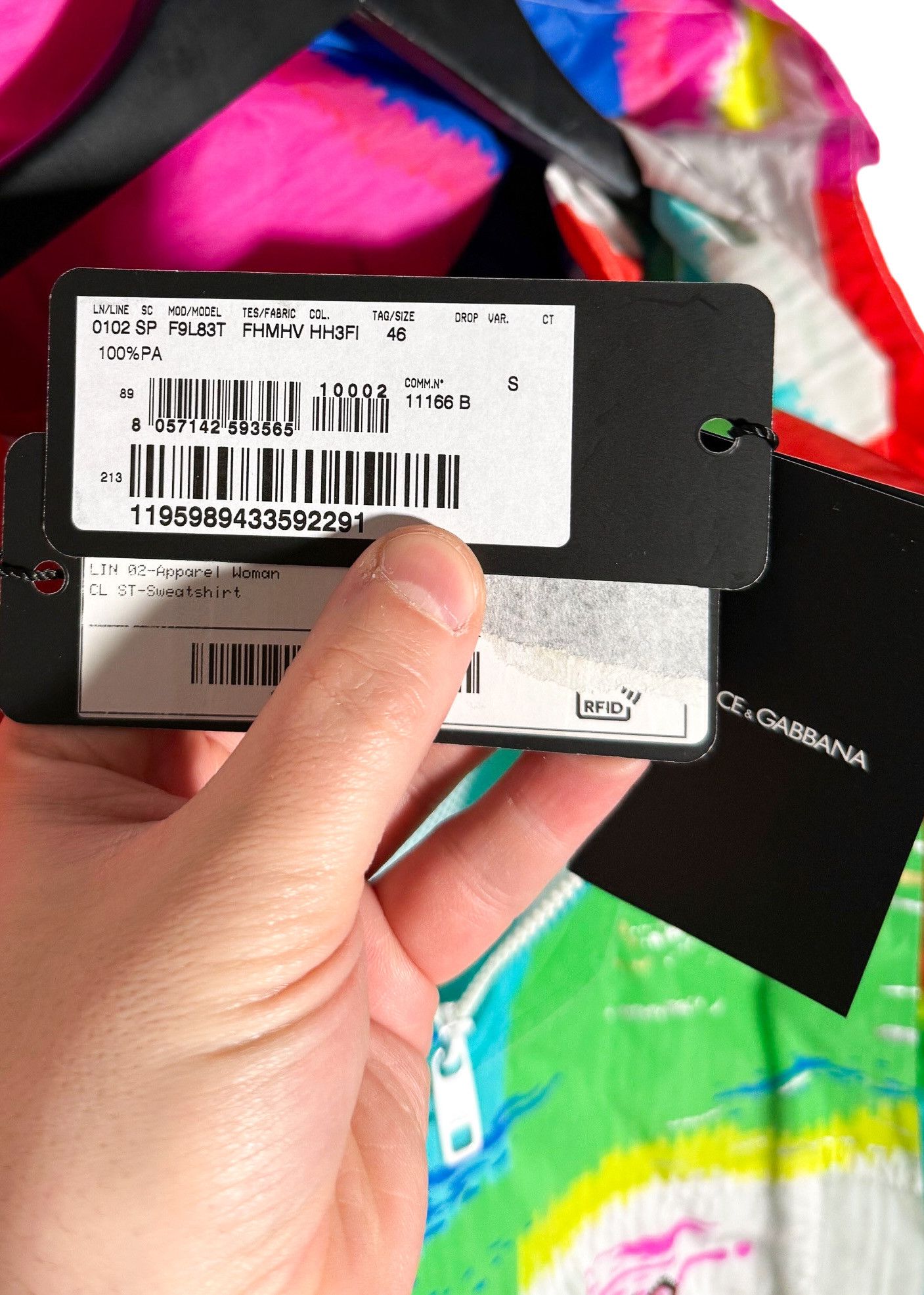 Dolce & Gabbana Dolce & Gabbana Multicolour Glitch Oversized Windbreaker Size XL / US 12-14 / IT 48-50 - 14 Thumbnail