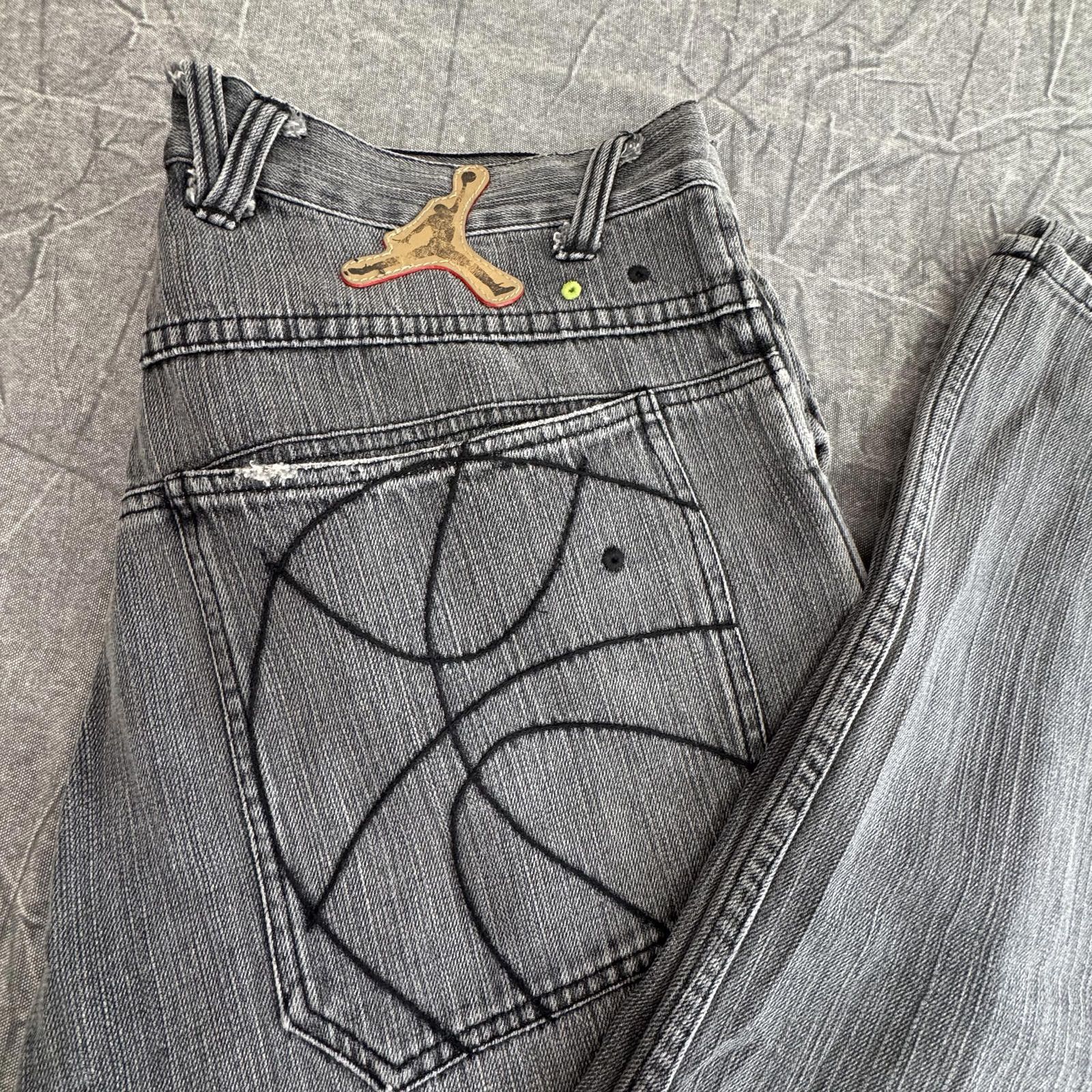 Jordan Brand Air Jordan Jeans Men's 36x34 Grey 2005 XIV Vintage Y2K Baggy Size US 36 / EU 52 - 2 Thumbnail