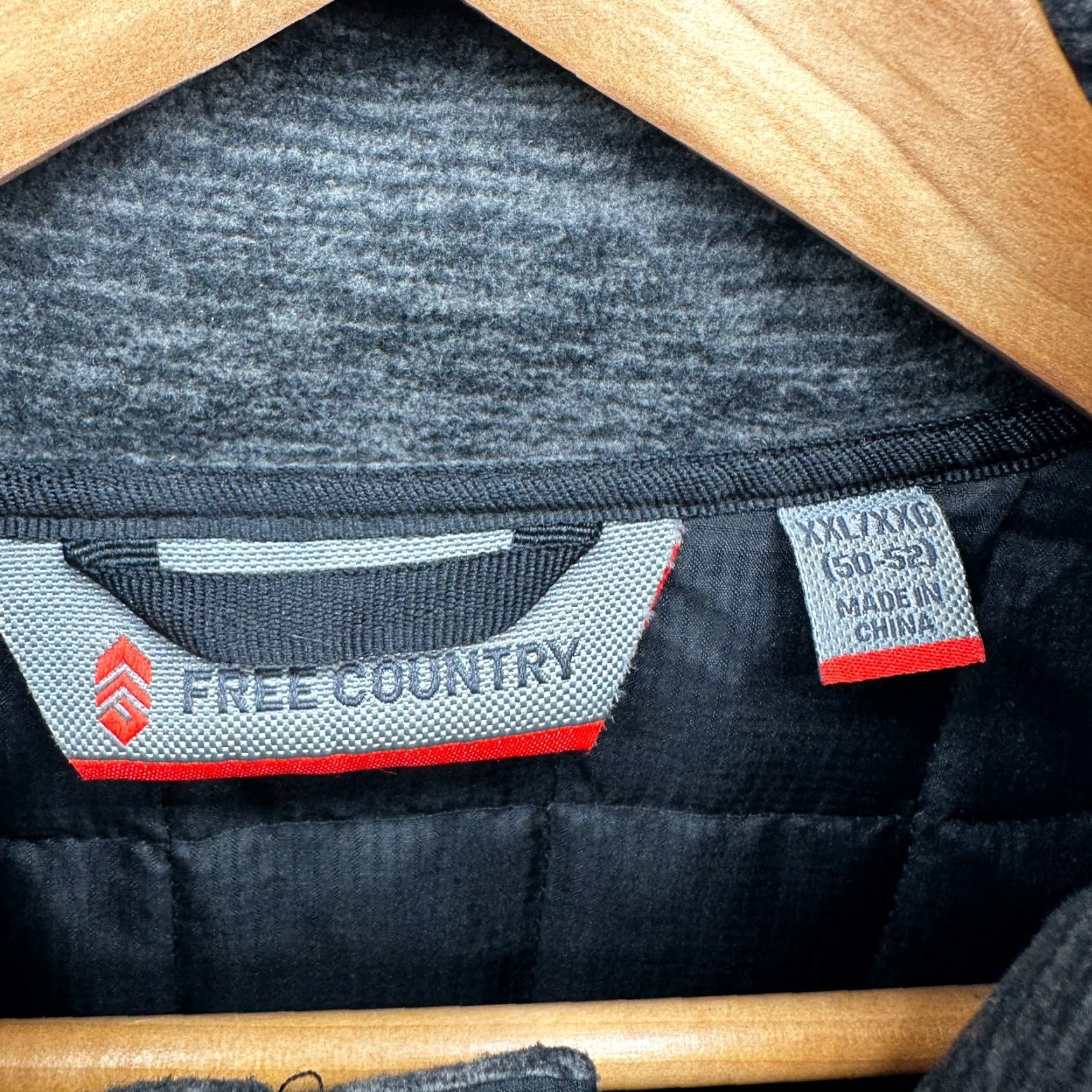 Free Country Free Country Jacket Mens 2XL Overlay Fleece Full Zip Black Gray Size US XXL / EU 58 / 5 - 2 Thumbnail