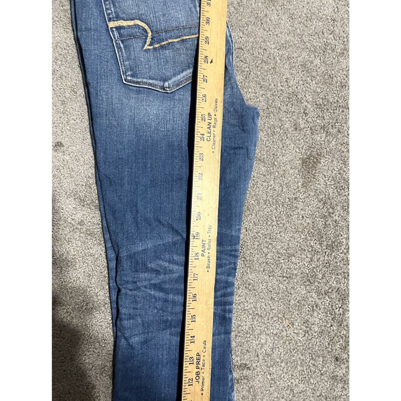 American Eagle Outfitters American Eagle Womens Jegging Size 10 Super Stretch High Rise Destroyed Blue Denim Size 32" / US 10 / IT 46 - 7 Thumbnail