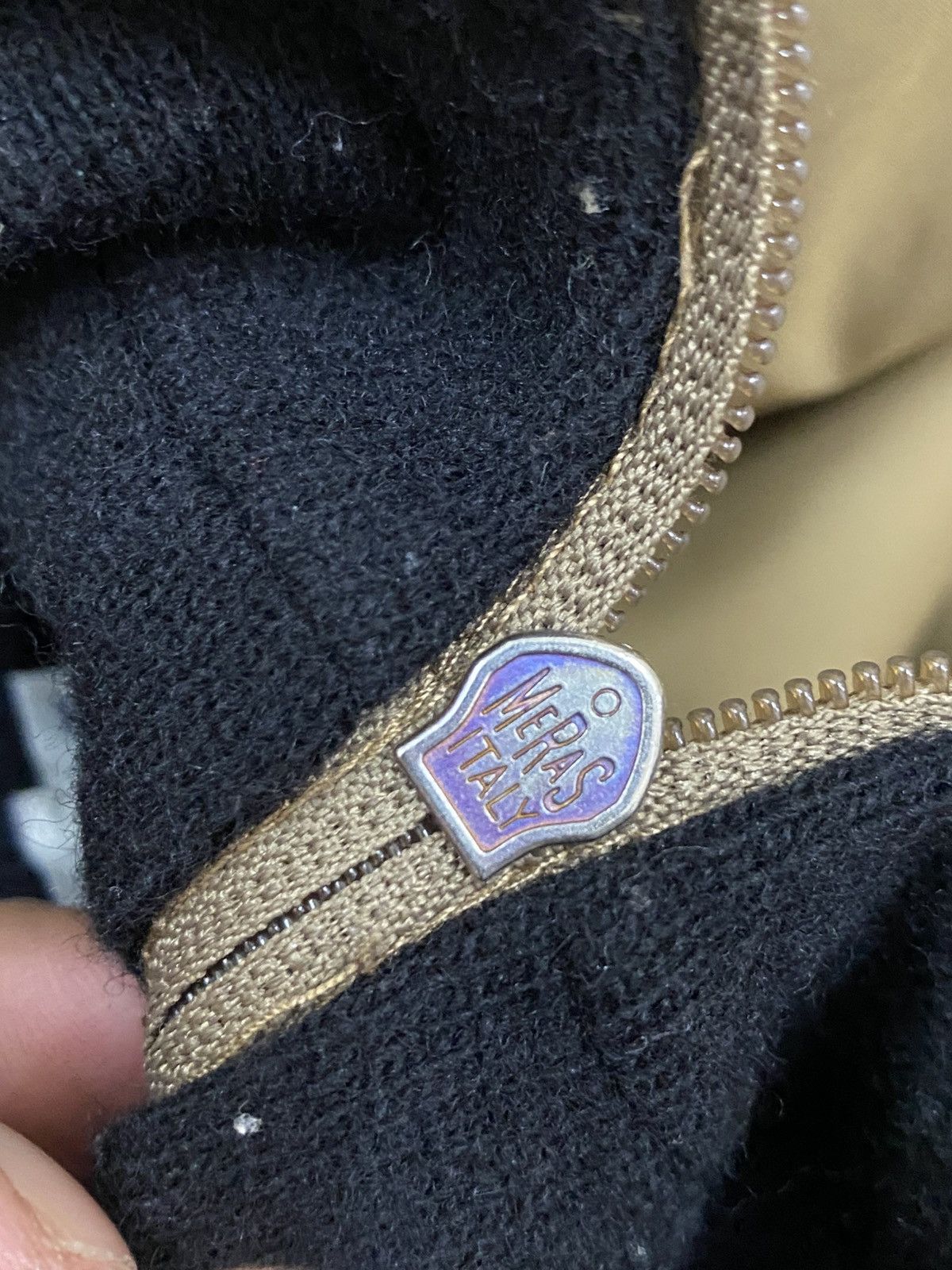 Moncler Moncler Zip-Up Jacket - Brown & Black Wool/Nylon - Size M Size US M / EU 48-50 / 2 - 11 Thumbnail