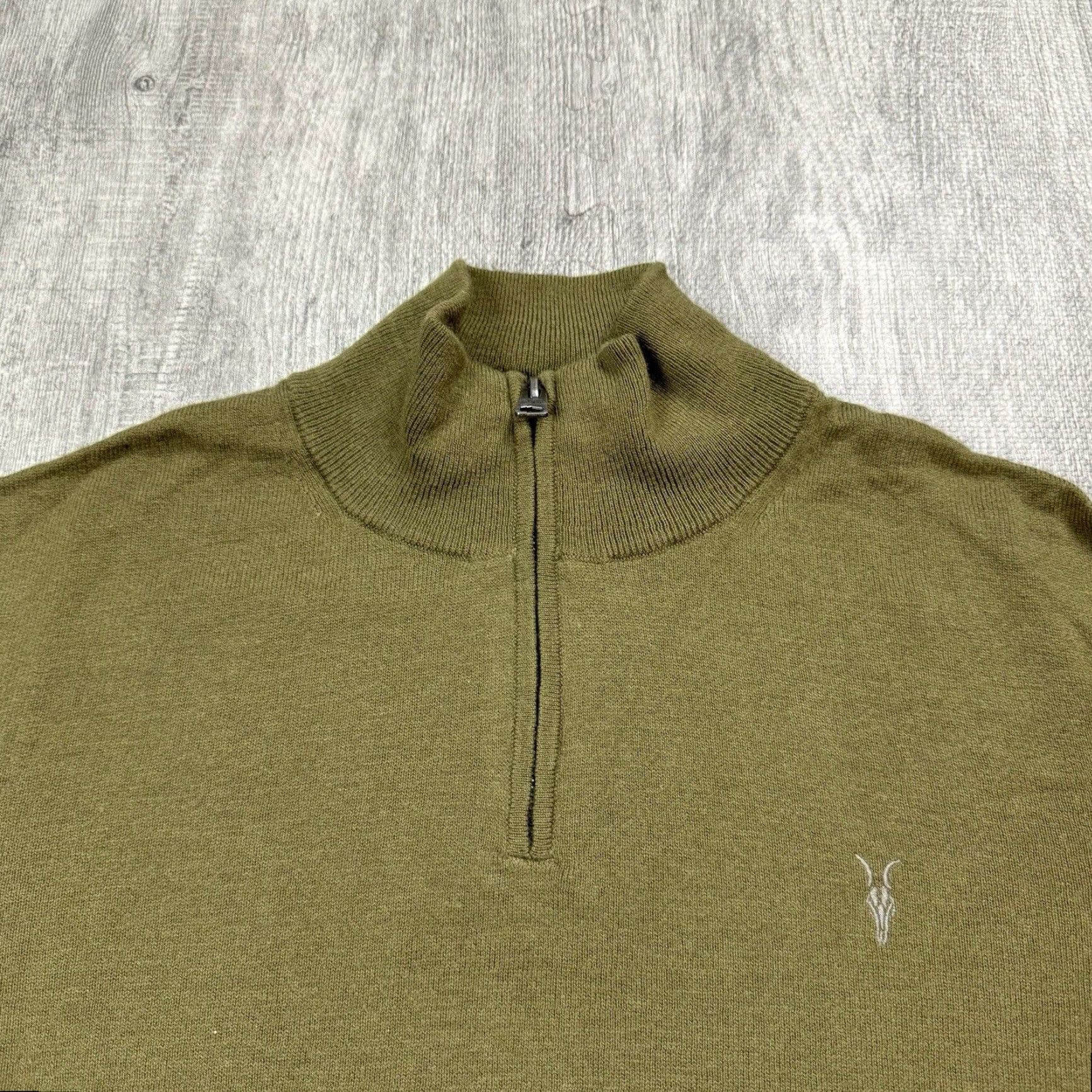 Allsaints ALL SAINTS Wool Funnel Neck Sweater Pullover Ramskull Green XXL Knit Mens Size US XXL / EU 58 / 5 - 2 Thumbnail