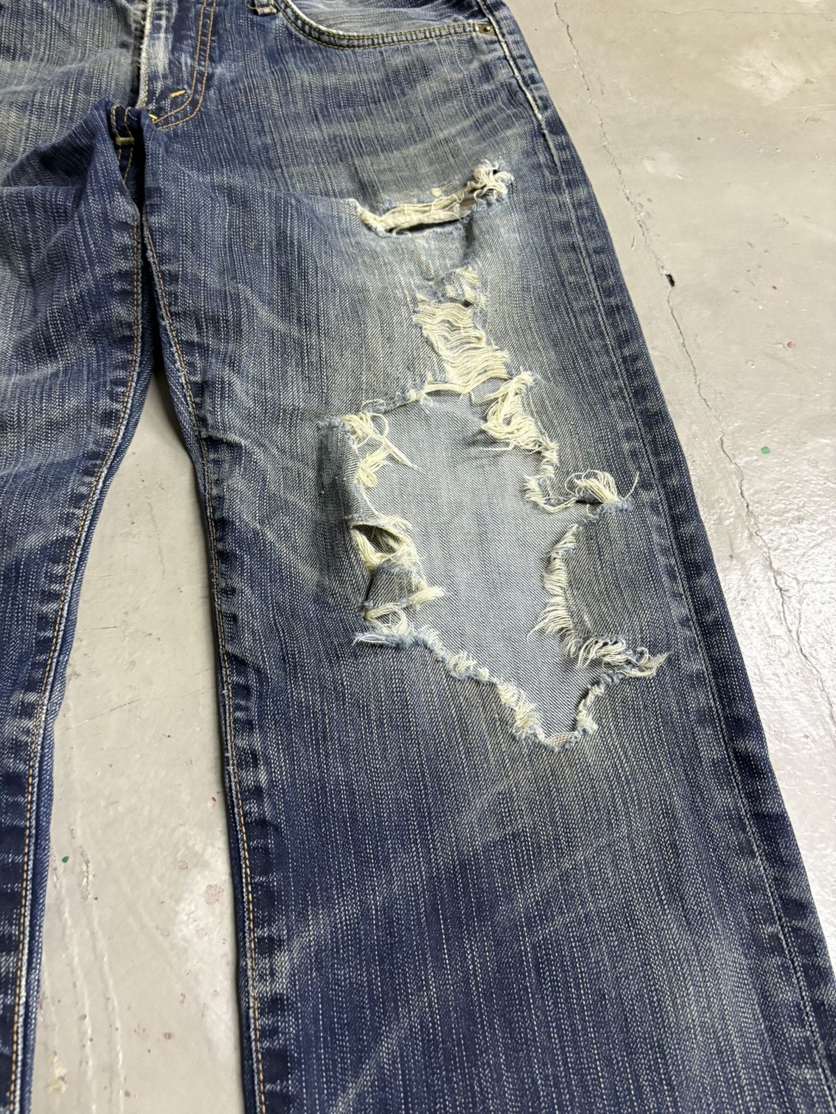 Hedi Slimane Edwin 503 Balenciaga Destroyed Rusty Wash Distressed Jeans. Size US 31 - 3 Thumbnail