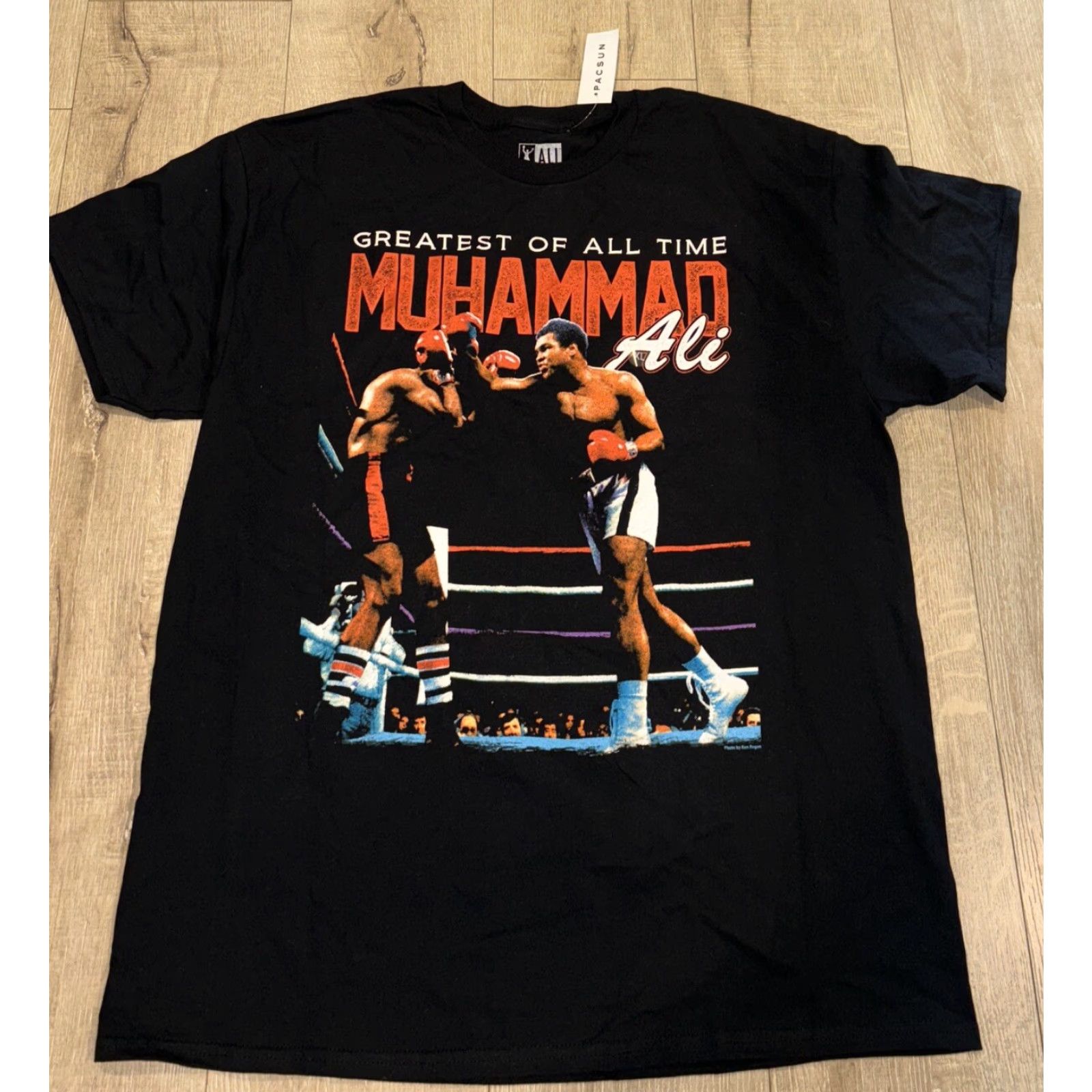 Vintage Muhammad Ali The Greatest of All Time Men's T Shirt Portrait Graphic Print Short Sleeve Black XL Clothing Size XL Mens Size US XL / EU 56 / 4 - 2 Thumbnail