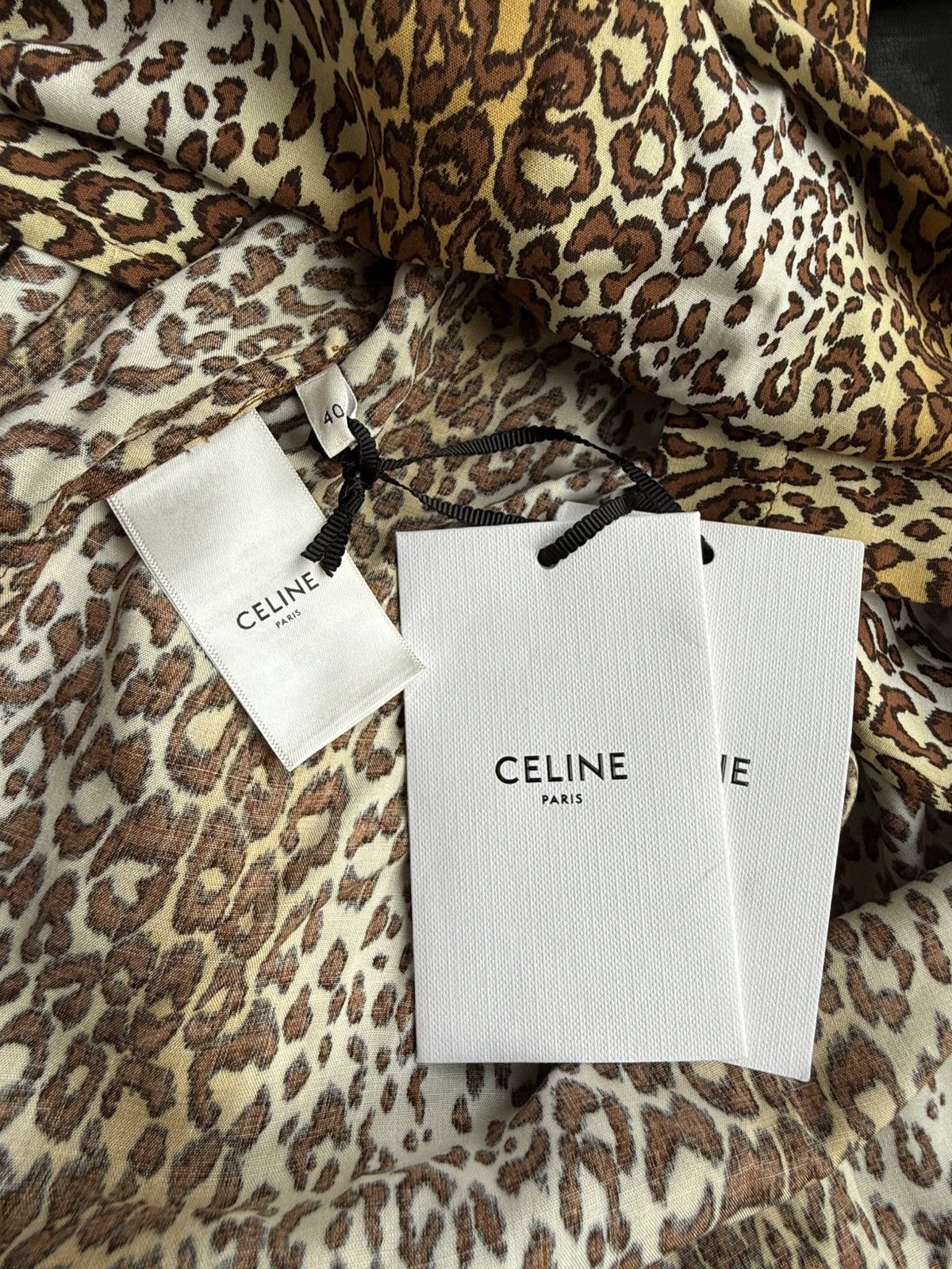 Celine $1.2k 🤑 SS23 Celine leopard Hawaiian shirt Hedi 40 38 ss Size US L / EU 52-54 / 3 - 21 Thumbnail