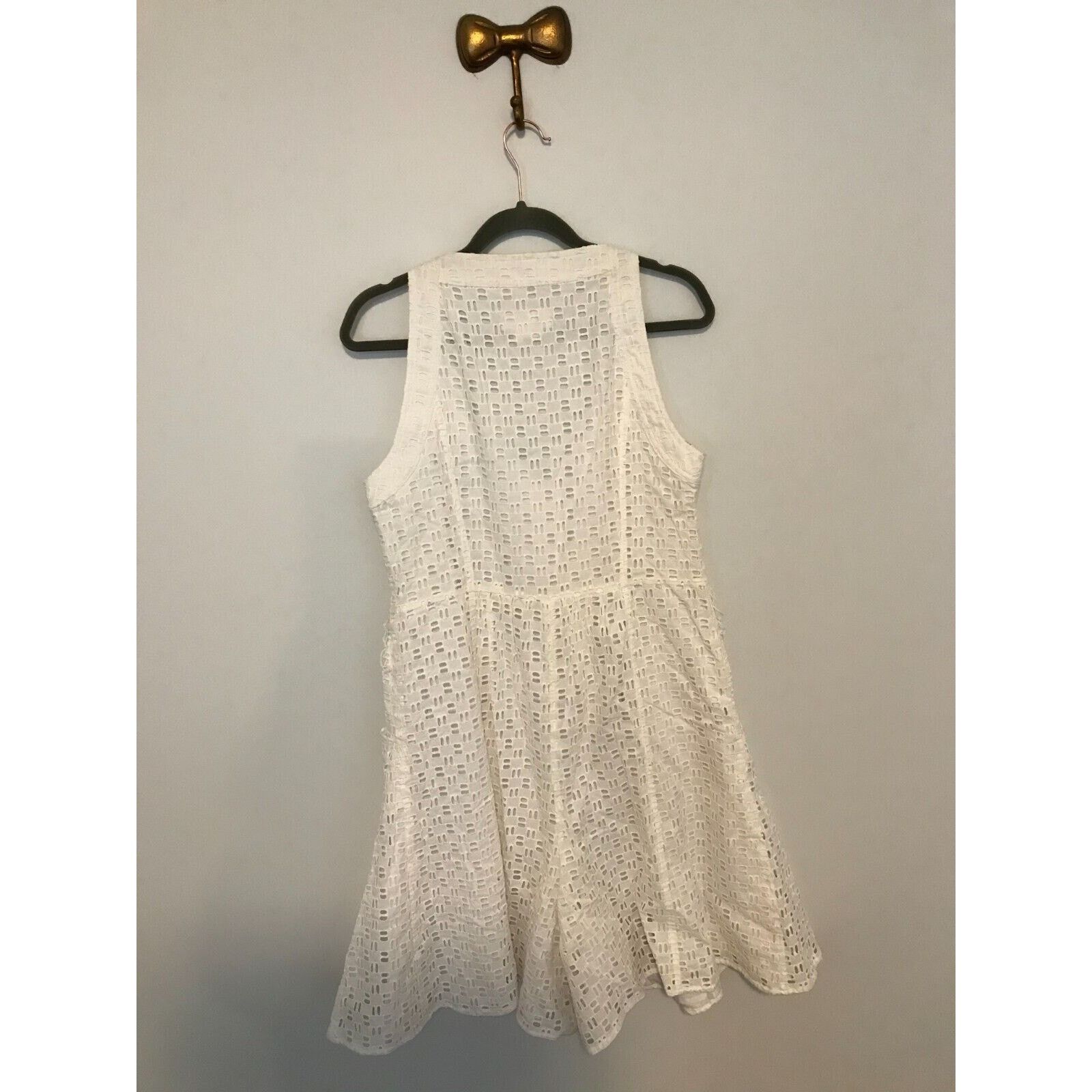Anthropologie Anthropologie Women's White Belted Eyelet Romper NO BELT-14 Size 36" / US 14 / IT 50 - 2 Thumbnail