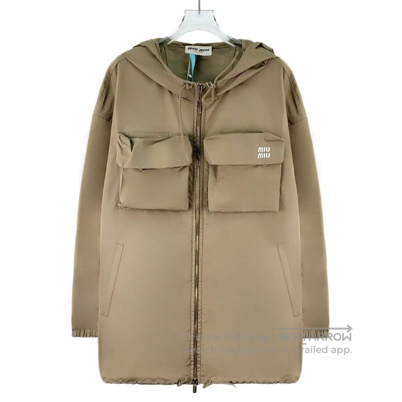 Miu Miu Miu Miu Brown hoodie zip-up long-sleeve jacket with logo l Size XS / US 0-2 / IT 36-38 - 1 Thumbnail