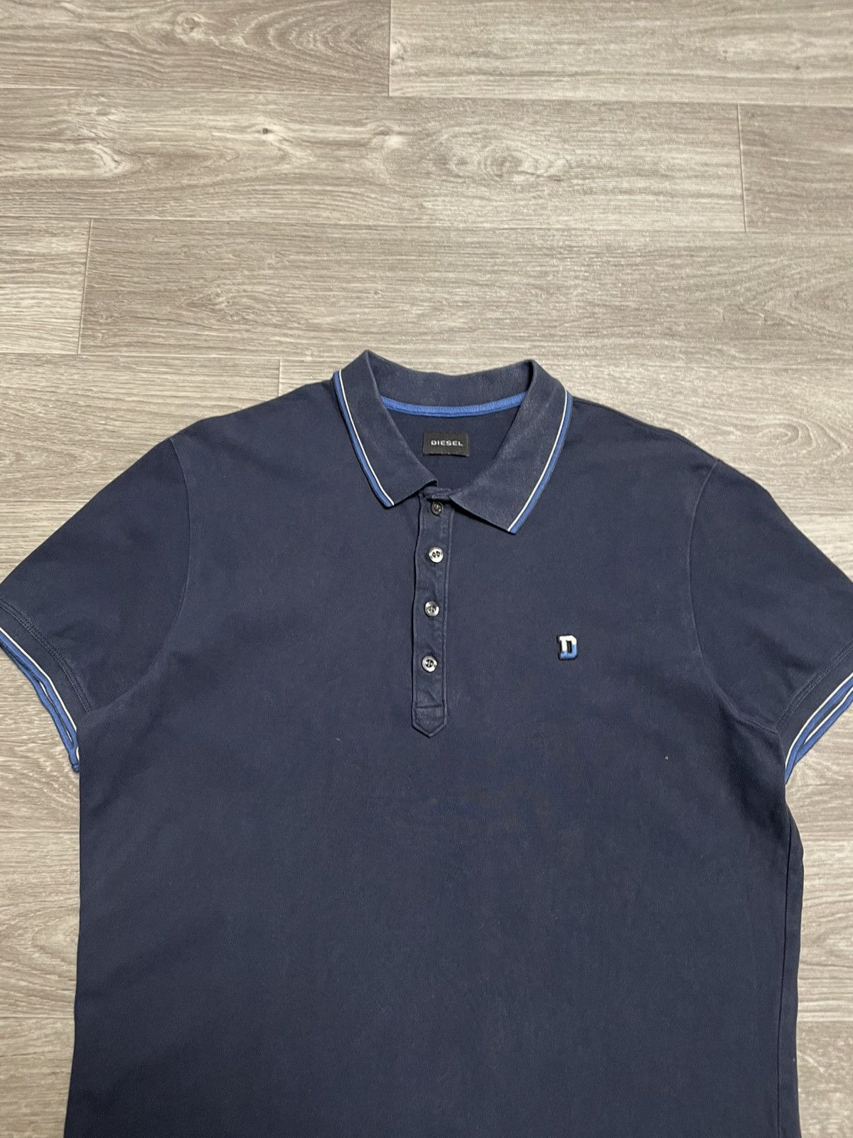 Diesel Vintage Diesel D Logo Navy Blue Polo Shirt Size US XL / EU 56 / 4 - 2 Thumbnail