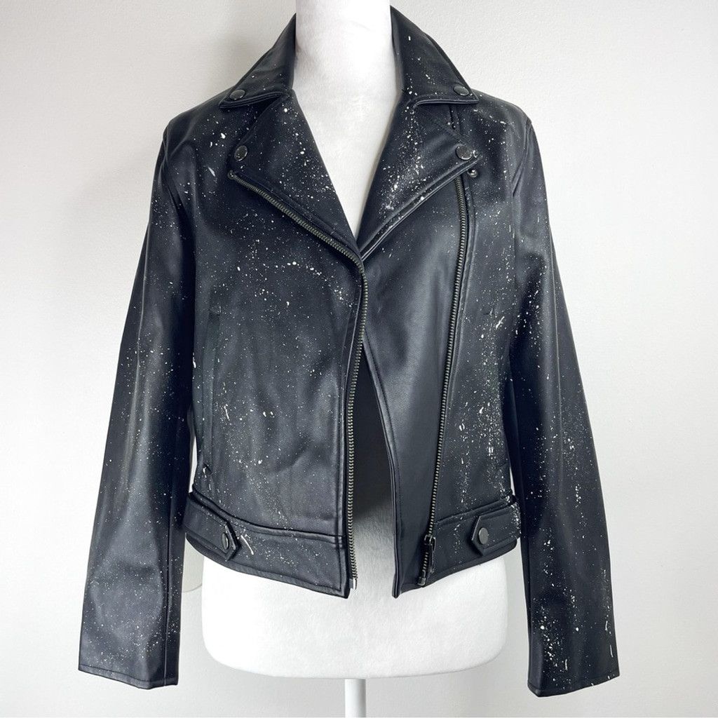 Other BROWNY STANDARD Women’s Motorcycle Jacket Paint Sequin S Size M / US 6-8 / IT 42-44 - 3 Thumbnail
