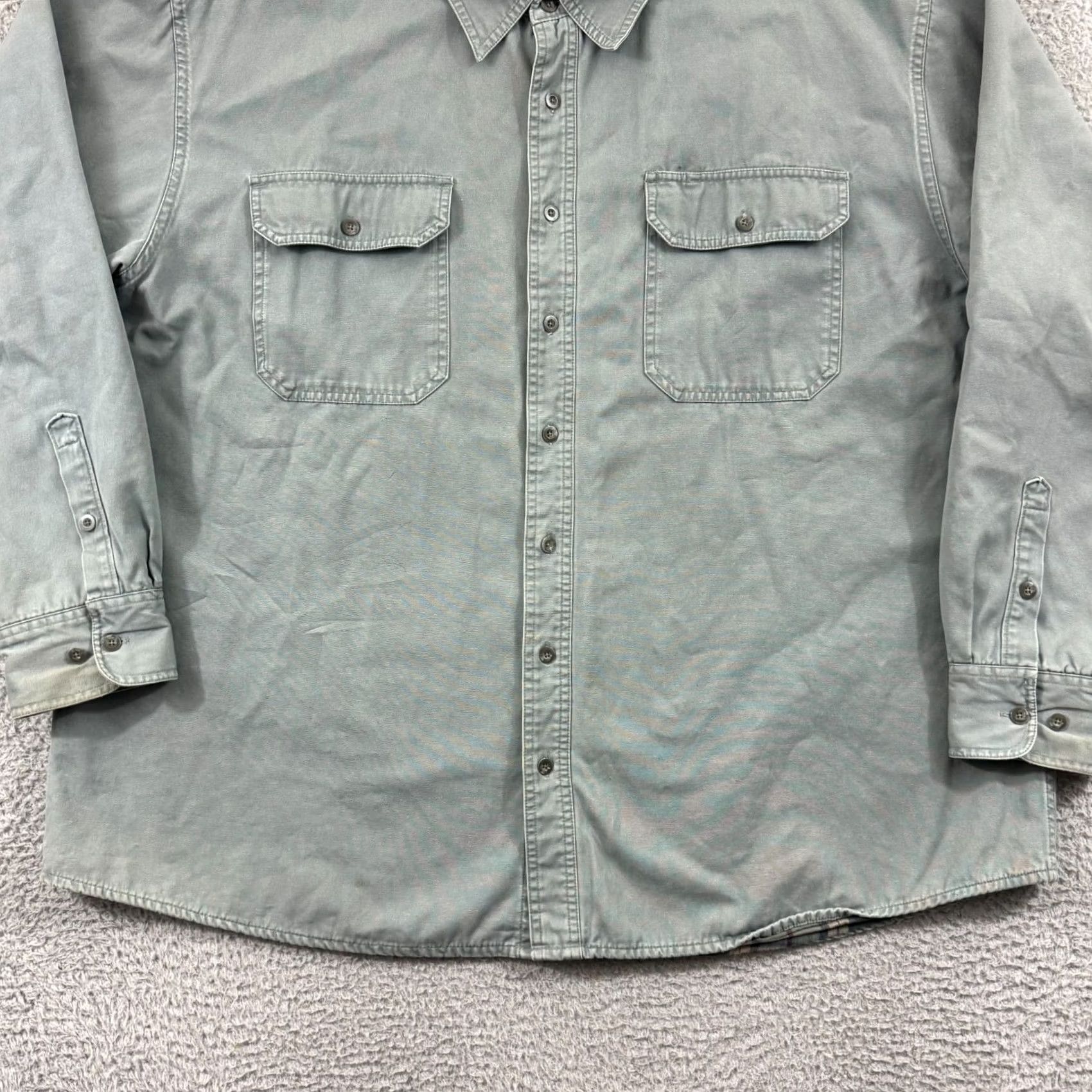 Vintage Cabela's Shacket Mens 3XLT Long Sleeve Flannel Lined Button Up Pocket Heavy USA Shirt Adult 3XL Tall Blue Solid Vintage No N/A Size US XXL / EU 58 / 5 - 3 Thumbnail