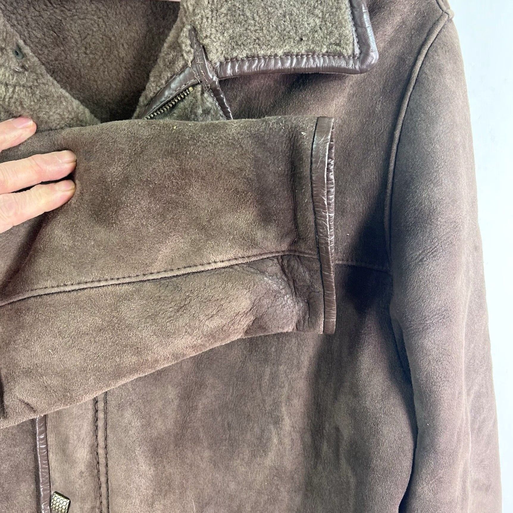 Vintage VINTAGE FONTELLI Men's Overcoat Coat Size XL Wool Shearling Suede Brown Winter 90s Outdoor Size US XL / EU 56 / 4 - 5 Thumbnail