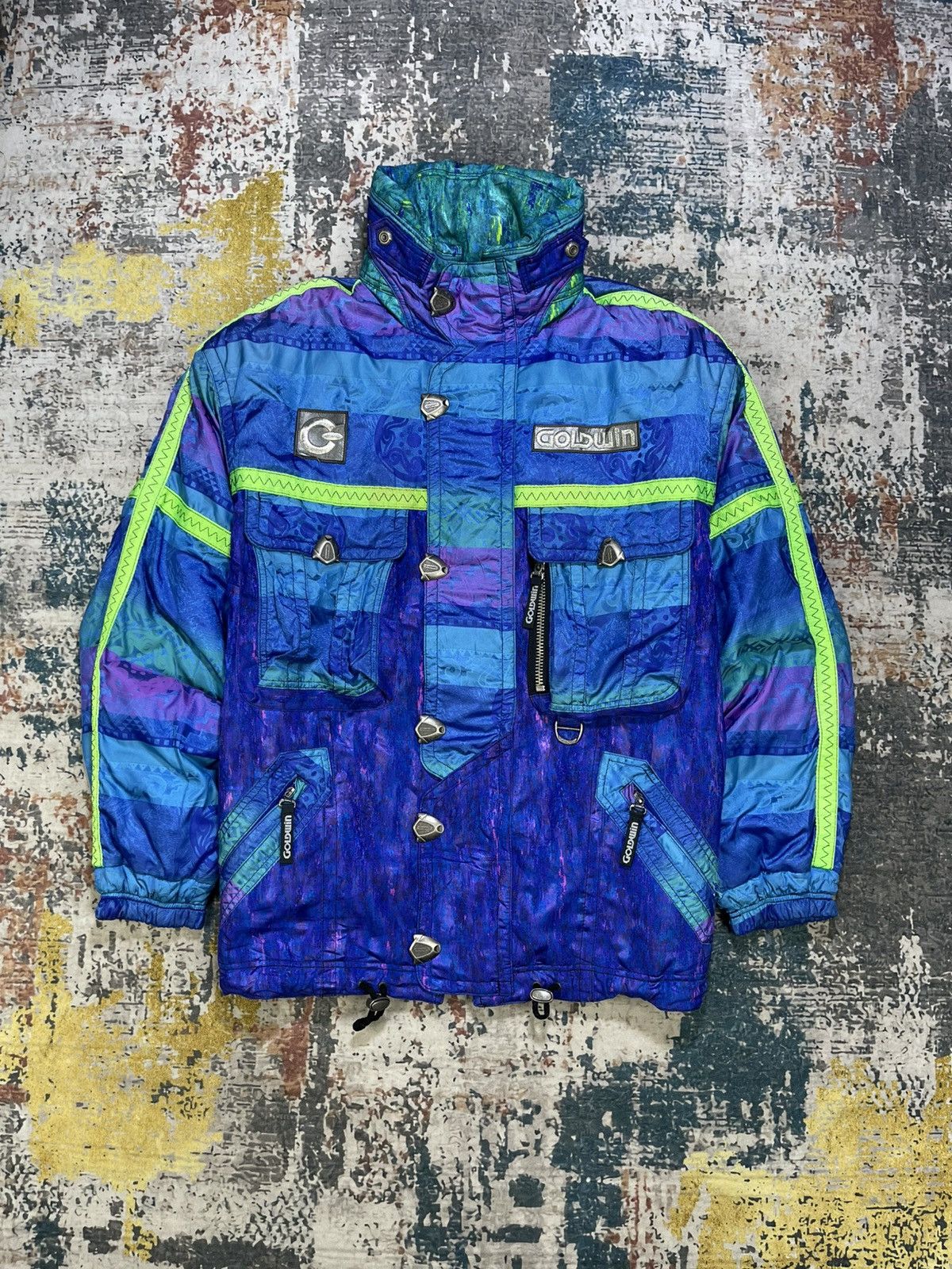 Goldwin Vtg 90s Goldwin Multicolor Abstract Ski Jacket Size US L / EU 52-54 / 3 - 2 Thumbnail