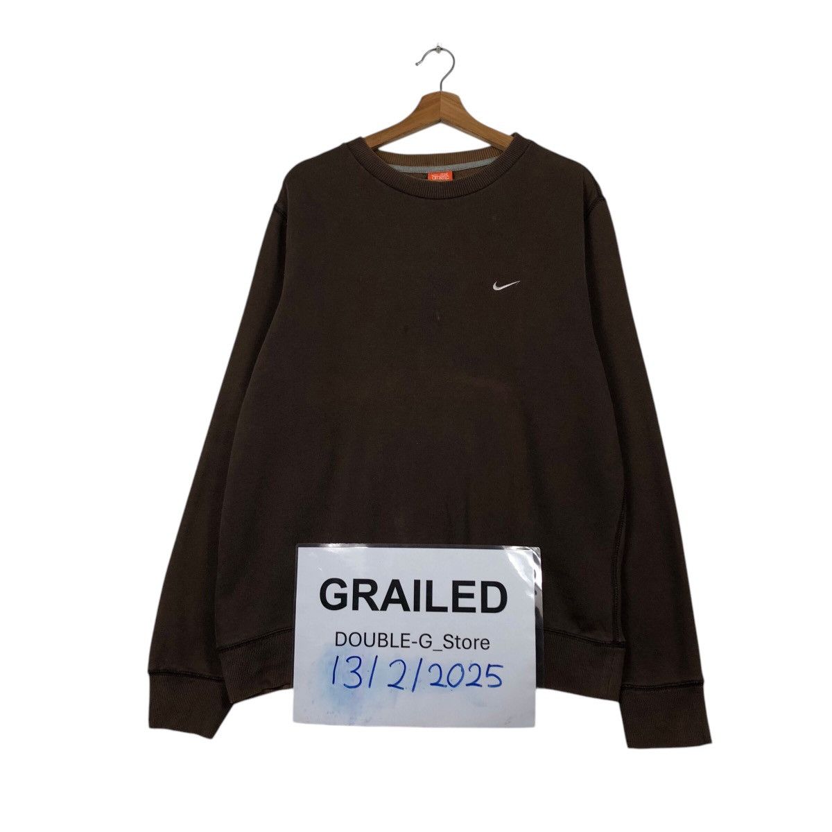 Nike Nike Essential Micro Swoosh Sweatshirt — Washed Cocoa Tone Size US L / EU 52-54 / 3 - 1 Thumbnail
