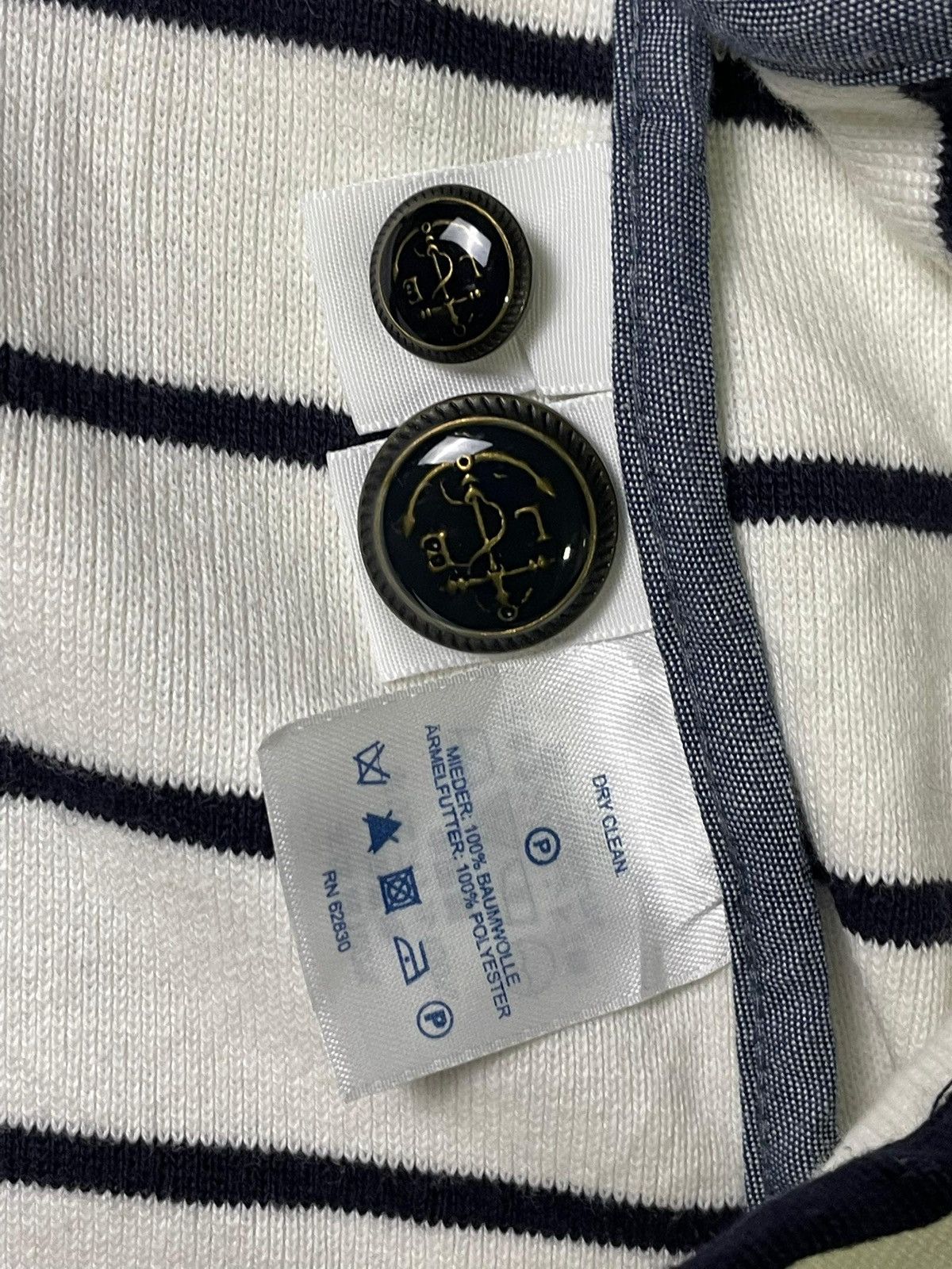 Designer × Lands' End × Vintage Lands End Striped Cotton Knit Blazer (49) Size US XXS / EU 40 - 7 Thumbnail