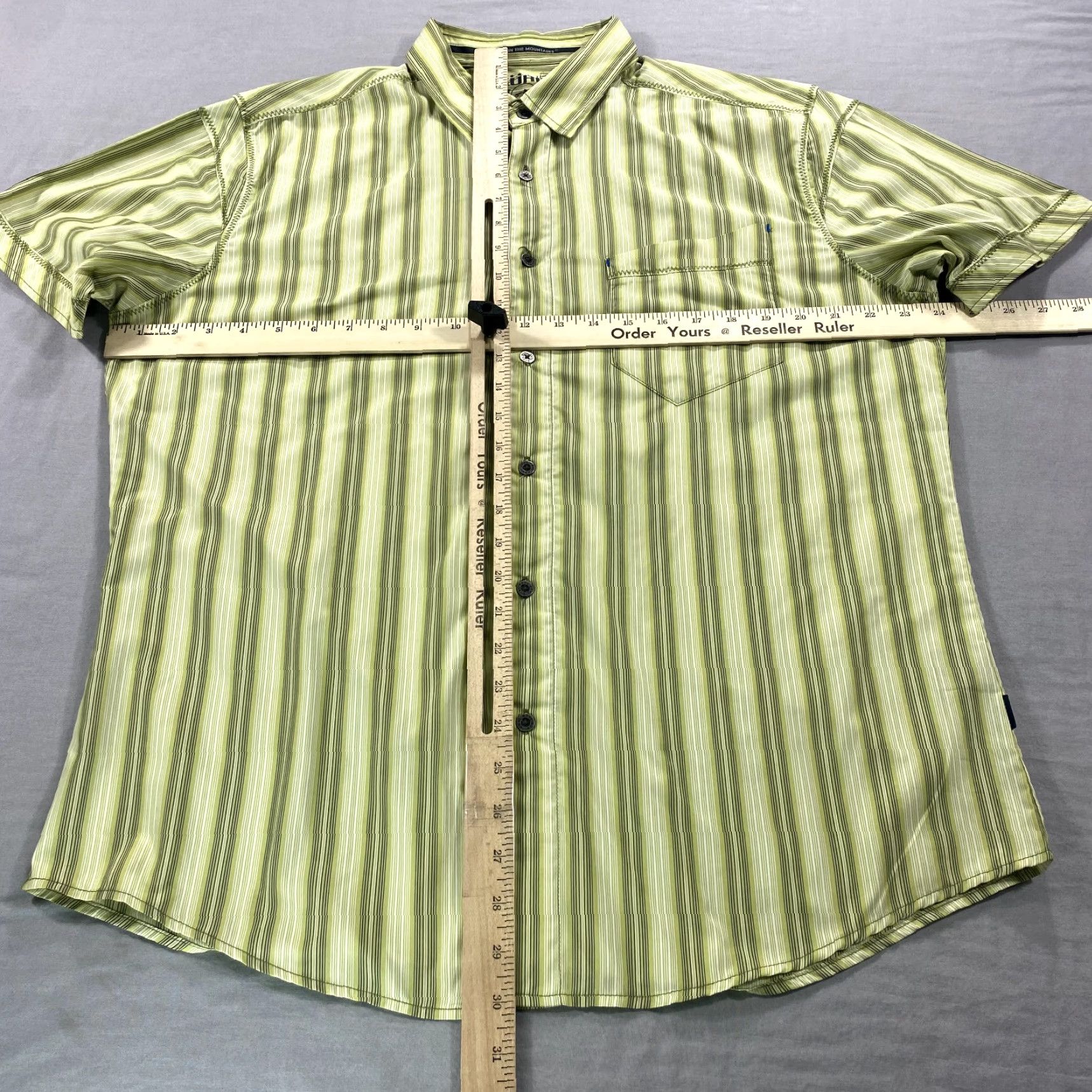 Vintage Kuhl Eluxur Shirt Mens L Green Striped Outdoor Hiking Casual Button Up Size US L / EU 52-54 / 3 - 5 Thumbnail