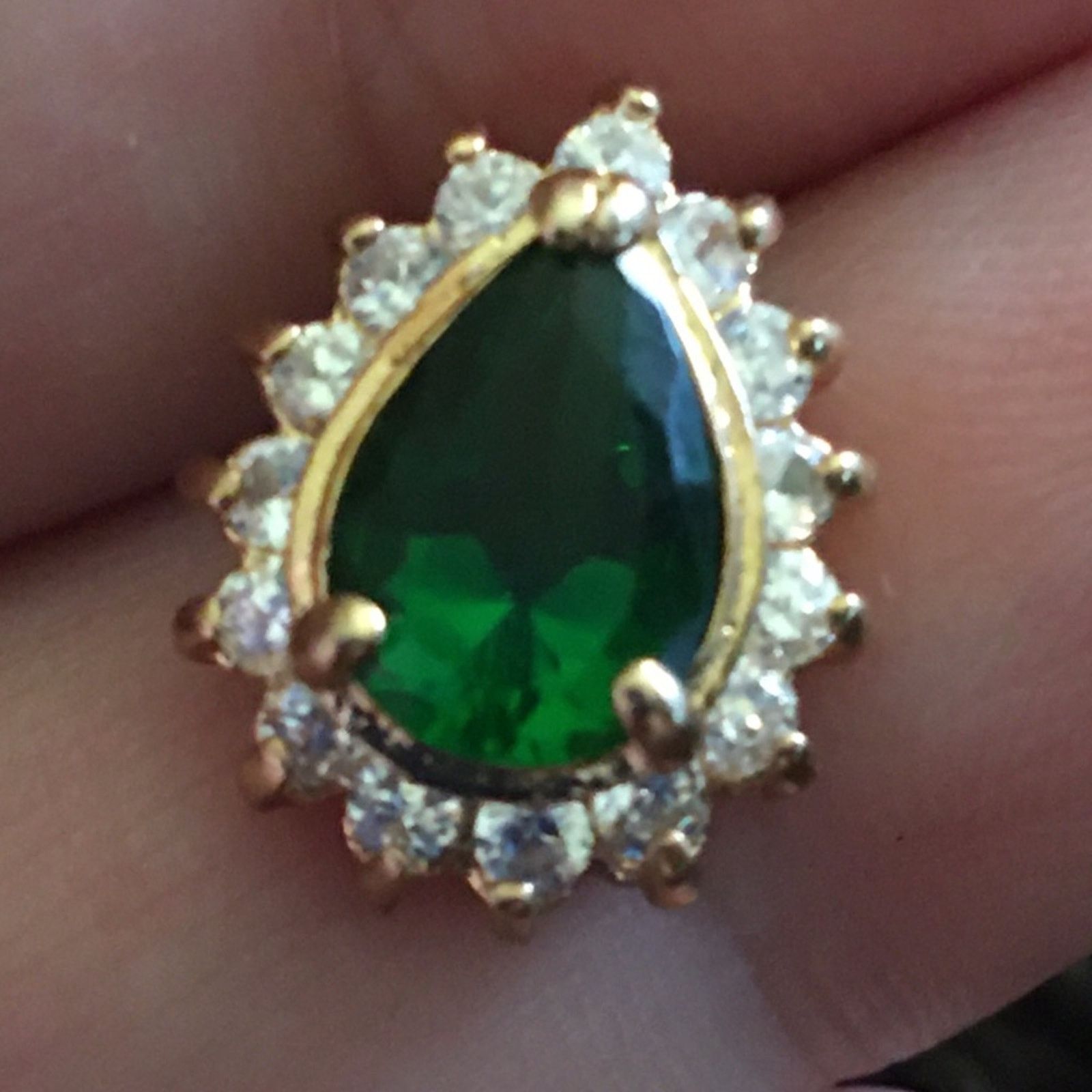 Jewelry Janku simulated emerald with clear cz earrings Size ONE SIZE - 5 Thumbnail