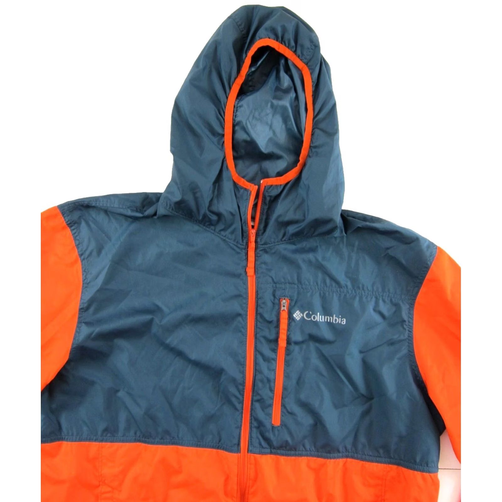 Vintage Columbia Windbreaker Jacket Men L Orange Lightweight Packable Hooded Size US L / EU 52-54 / 3 - 4 Thumbnail